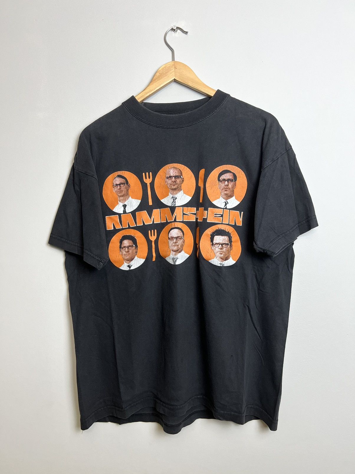 Band Tees Rare 00s Rammstein Mein Teil Vintage T-Shirt Y2K Metal Band Size US L / EU 52-54 / 3 - 1 Thumbnail