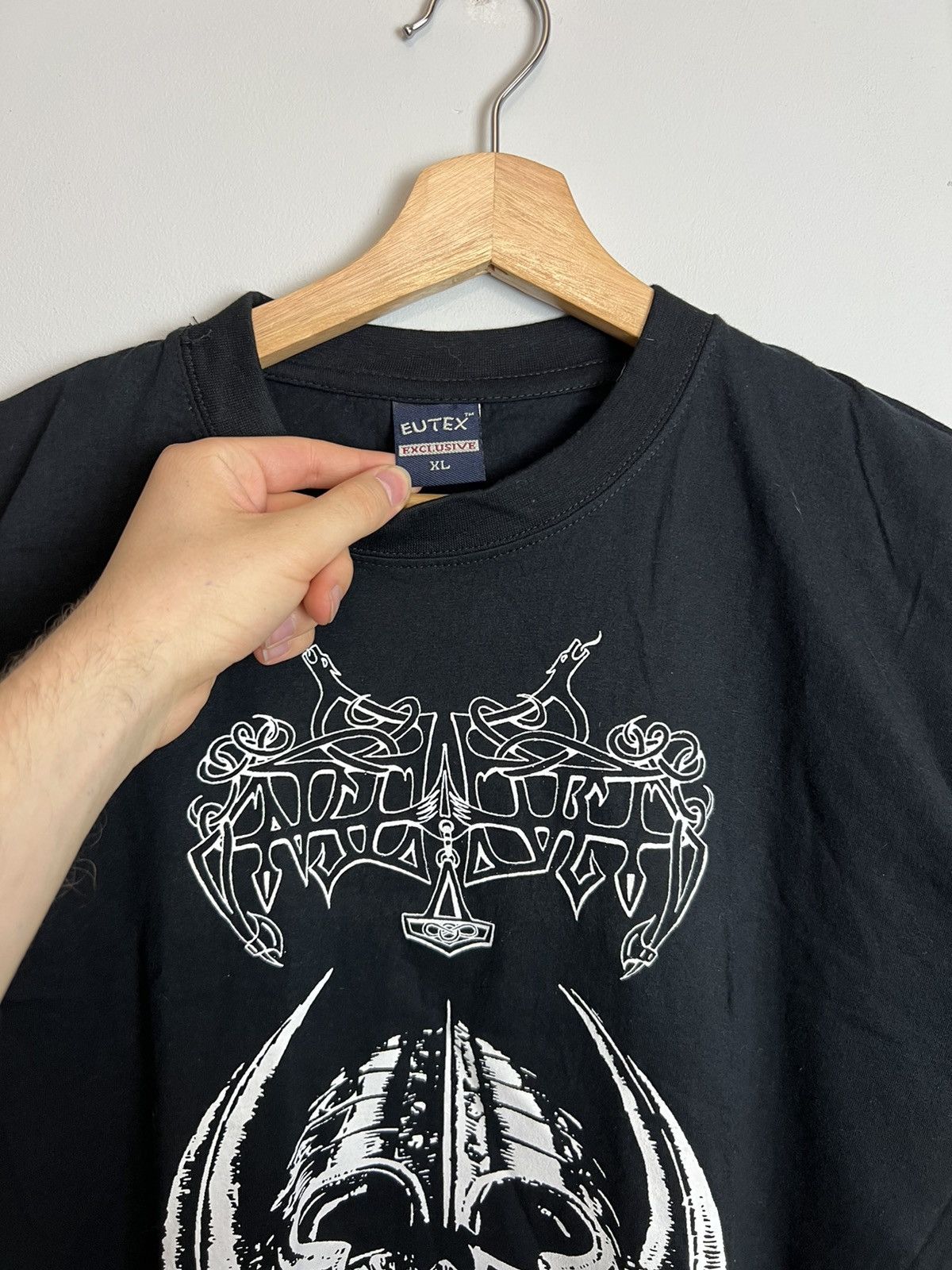 Band Tees Rare 90s Enslaved Vintage Band Black Metal T-Shirt Goth Hype Size US XL / EU 56 / 4 - 3 Thumbnail