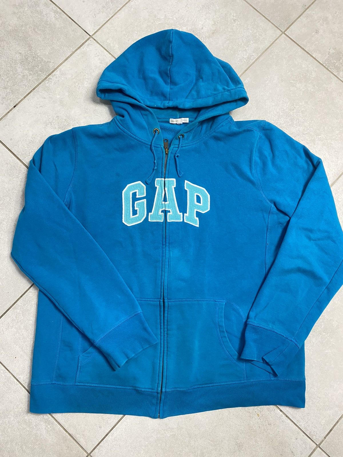 Gap Vintage Gap Turqoise Spellout Hype Streetwear Y2K hoodie Size US M / EU 48-50 / 2 - 1 Thumbnail