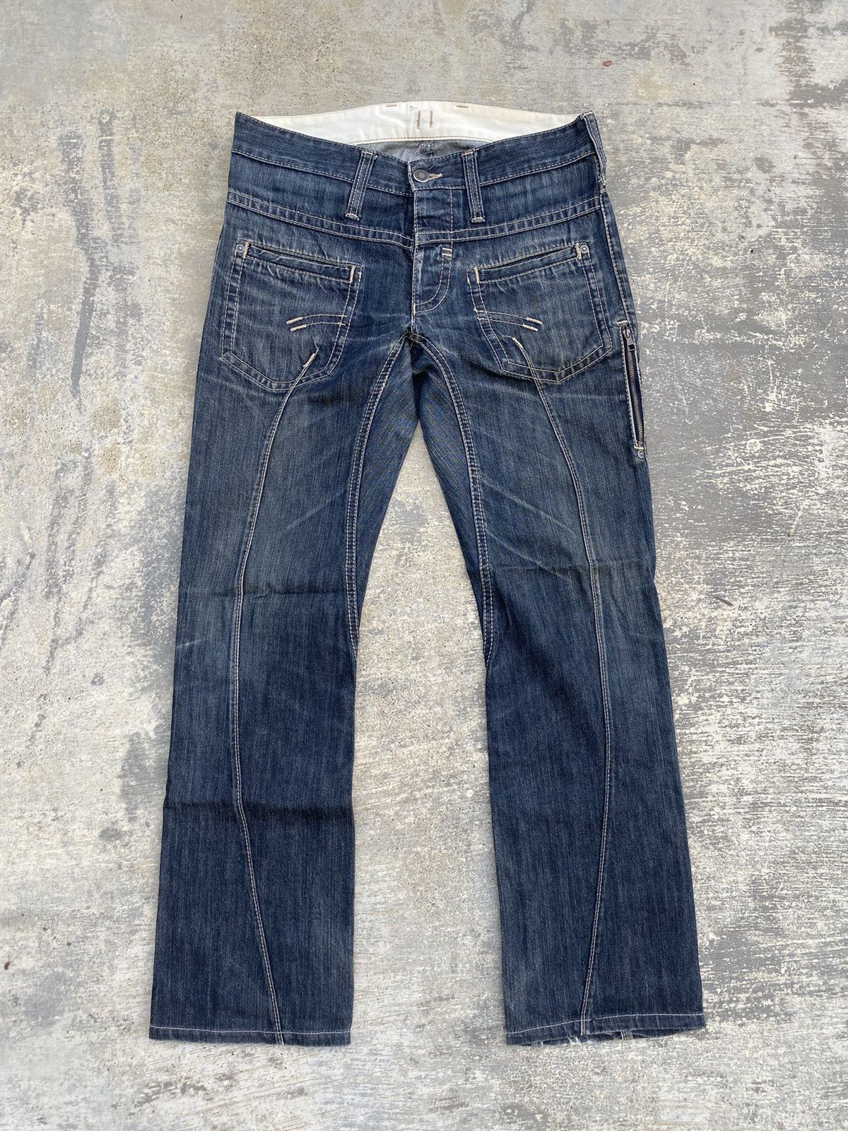 image of Aw 06 Neil Barrett Indigo Flared Cowboy Twisted Punk Raver in Denim, Men's (Size 30)