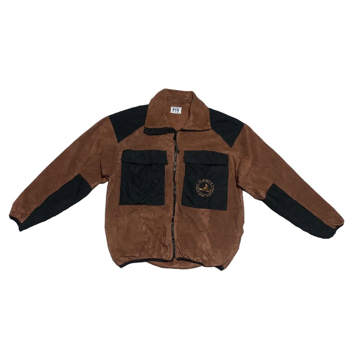 image of Archival Clothing Vintage 90's Plenty Tough Fleece Jacket Hype Color in Brown, Men's (Size Medium)