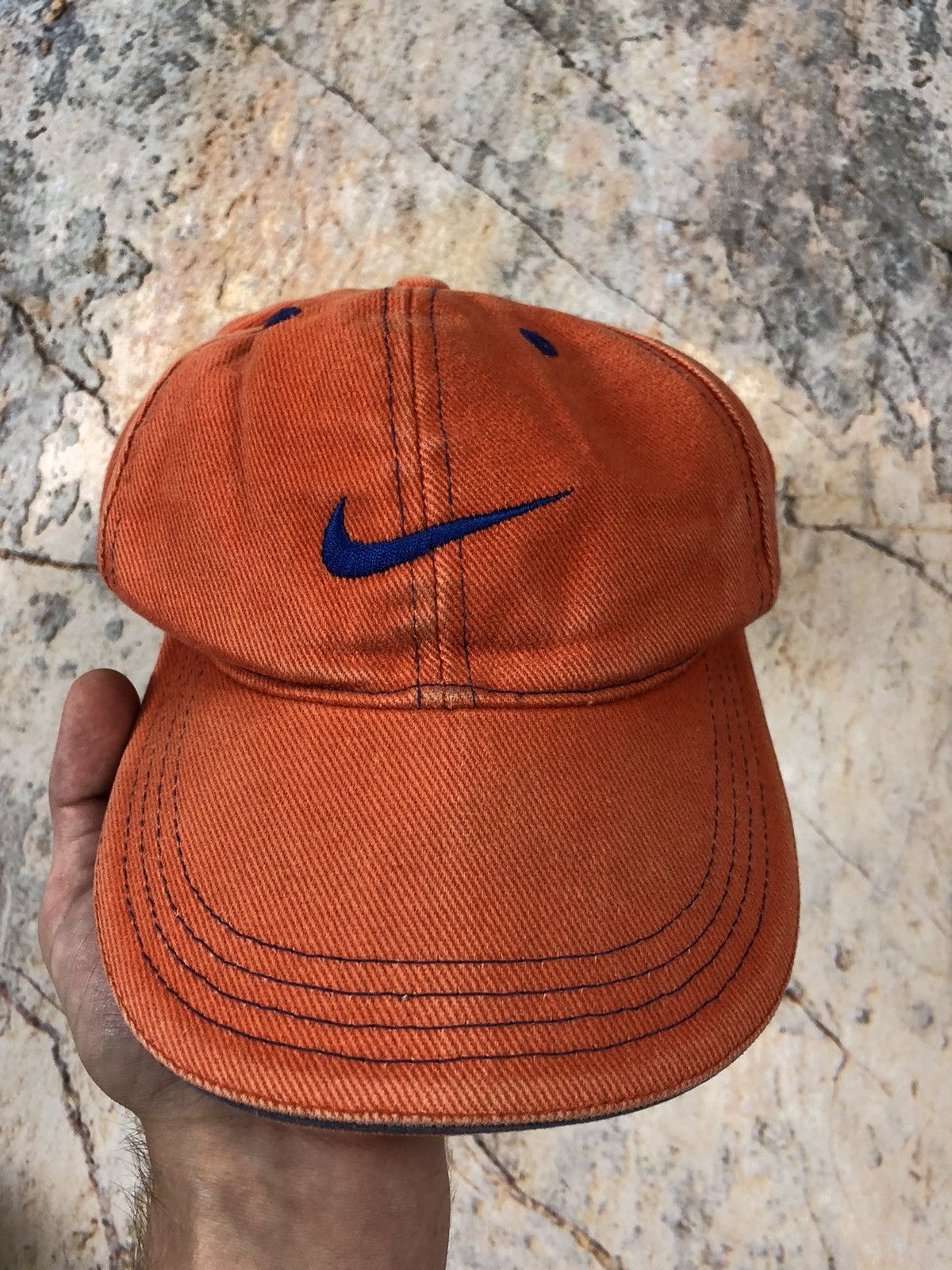 Nike × Vintage Nike vintage orange big logo hat cap Size ONE SIZE - 3 Thumbnail