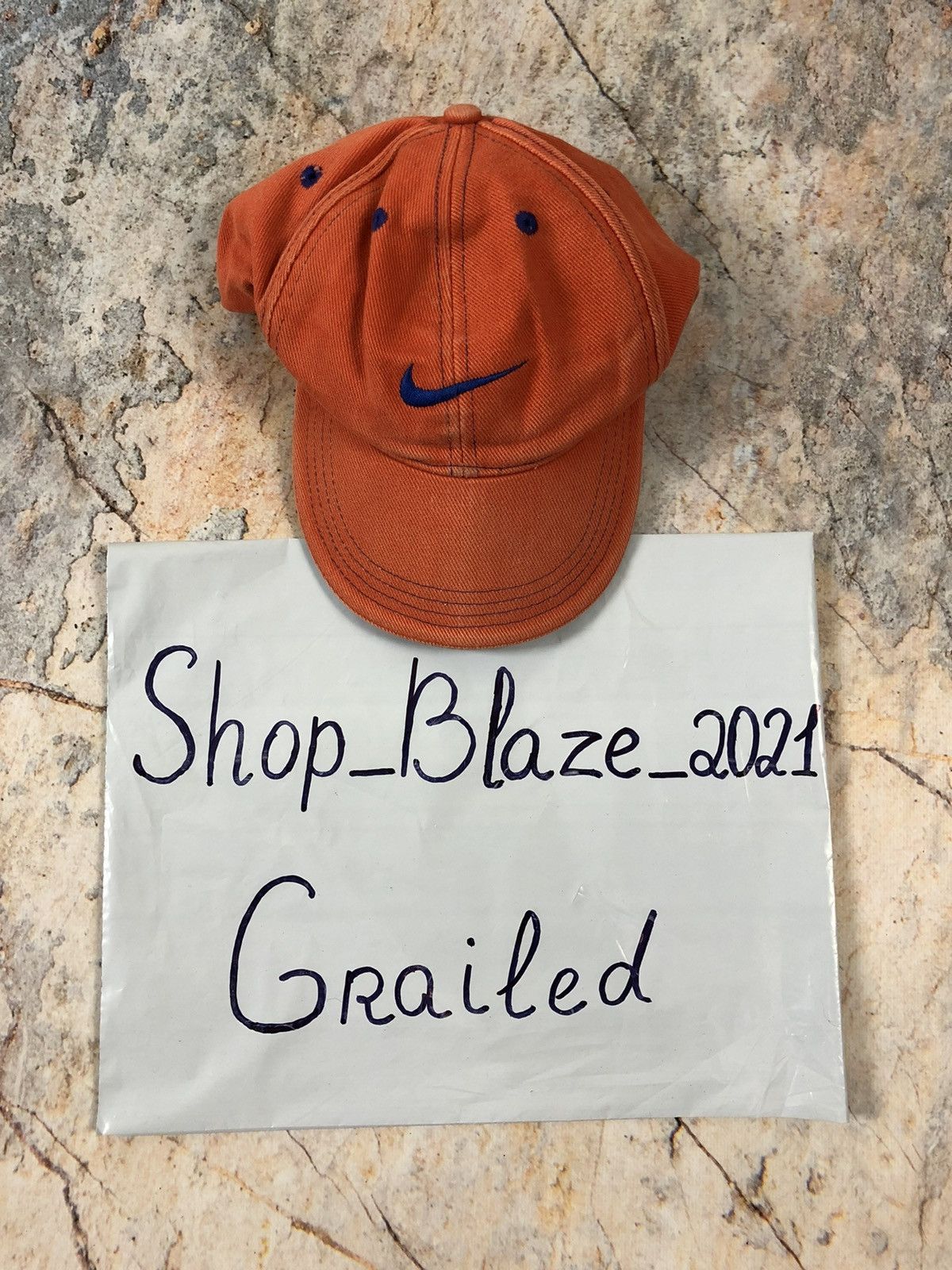 Nike × Vintage Nike vintage orange big logo hat cap Size ONE SIZE - 2 Thumbnail
