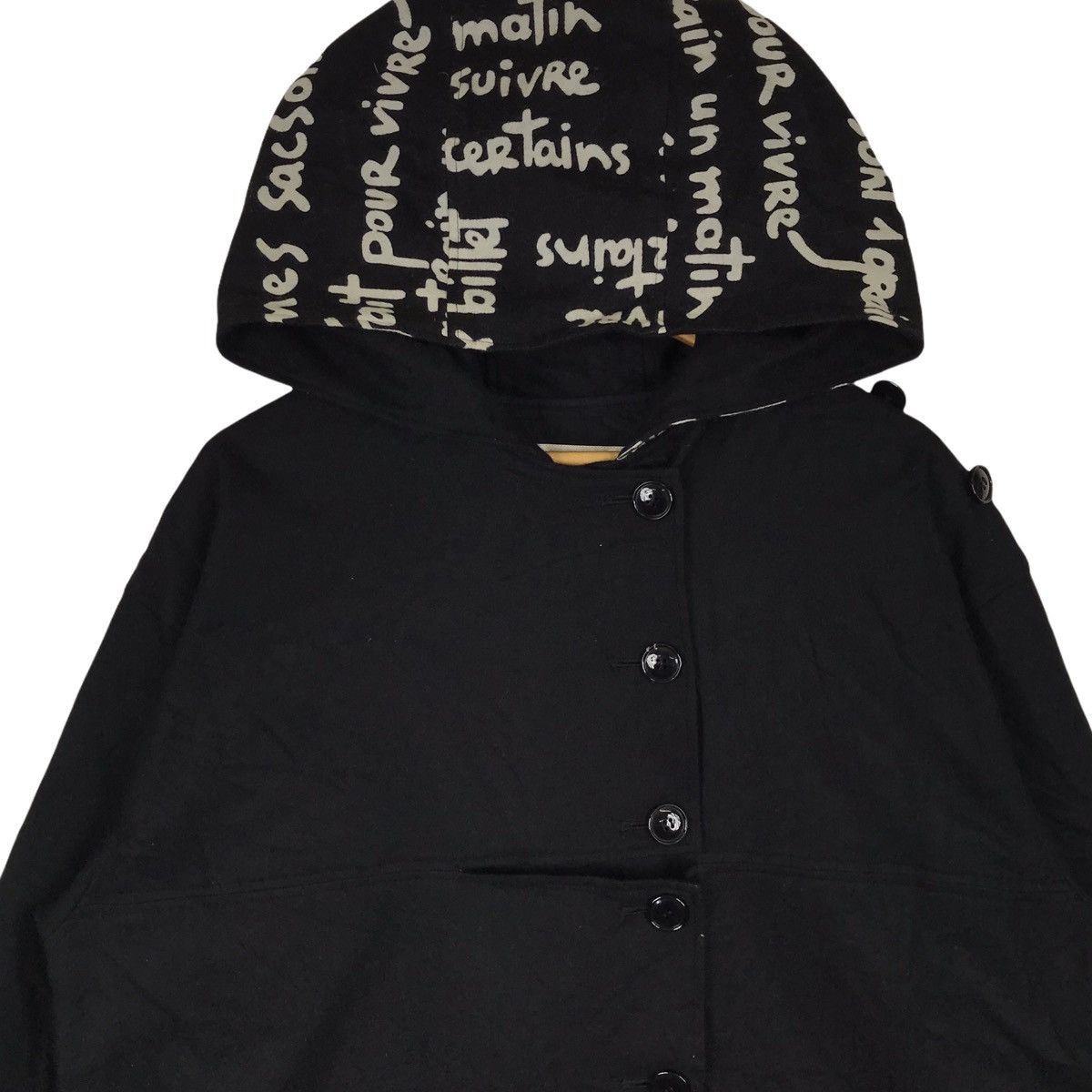 Jean Charles De Castelbajac Jean-Charles deCastelbajac Art Button Up Wool Hoodie Jacket Size US XL / EU 56 / 4 - 3 Thumbnail