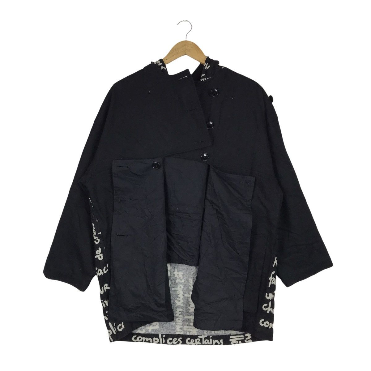 Jean Charles De Castelbajac Jean-Charles deCastelbajac Art Button Up Wool Hoodie Jacket Size US XL / EU 56 / 4 - 7 Thumbnail