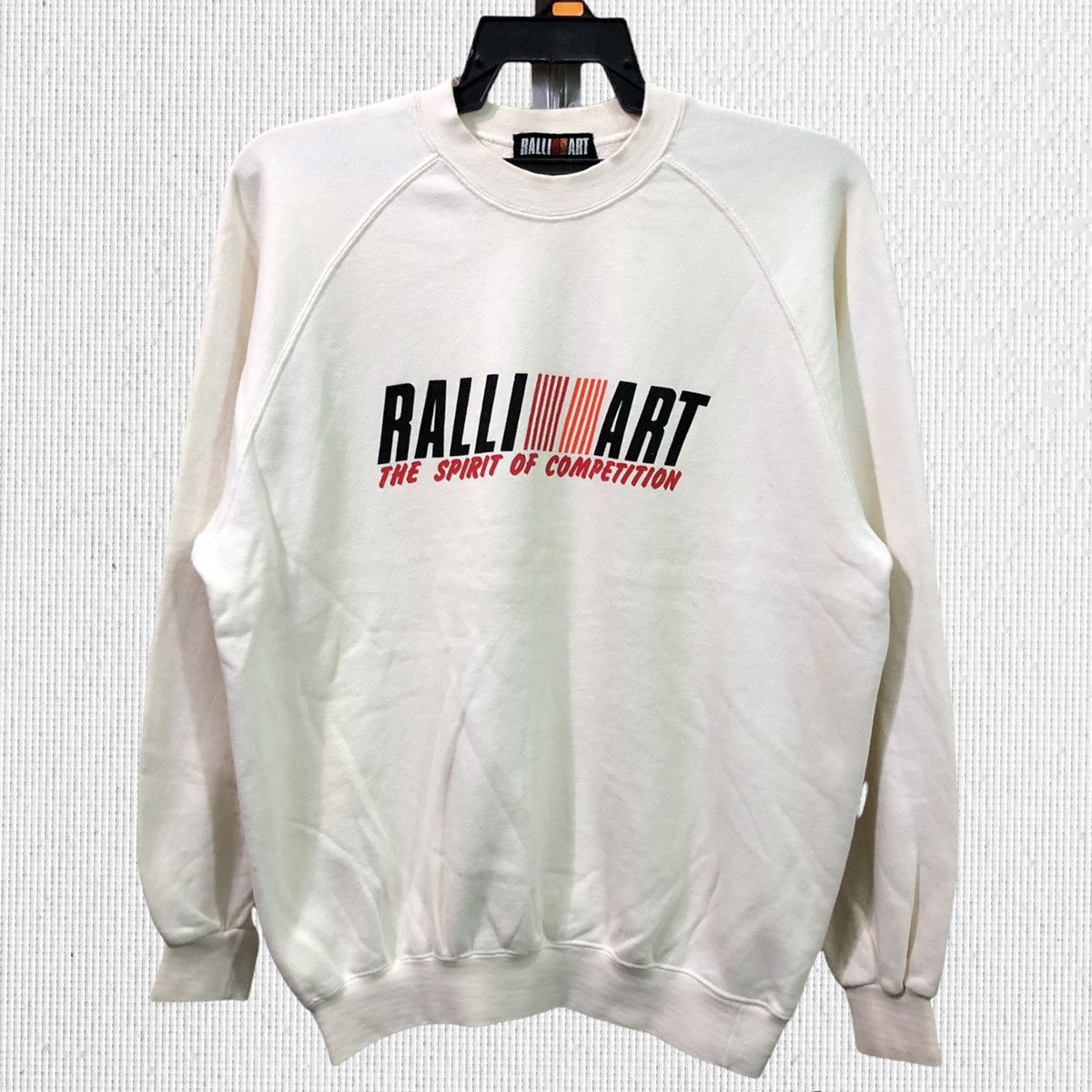 Image of Racing x Sports Specialties Vintage Ralliart Big Logo Crewneck Sweatshirt in White (Size Small)