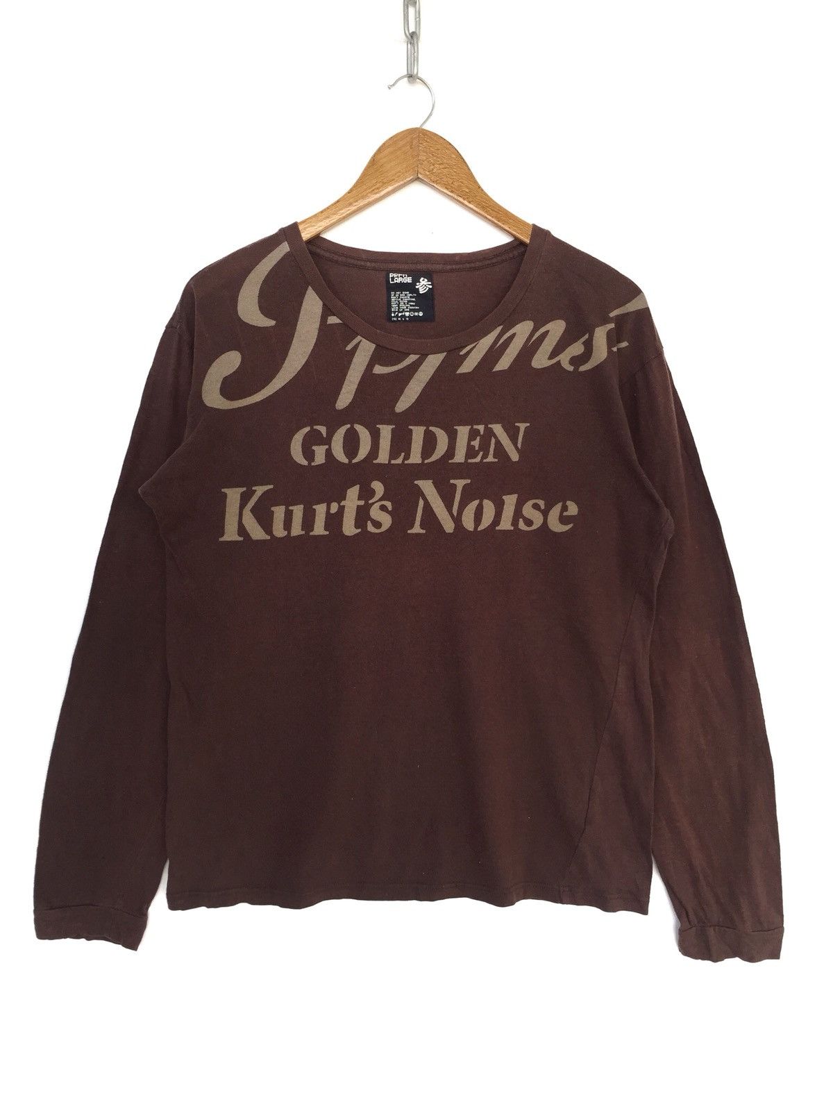 image of Og Ppfm Golden “Kurt Cobain Noise” Long sleeve Shirt in Brown, Men's (Size Medium)