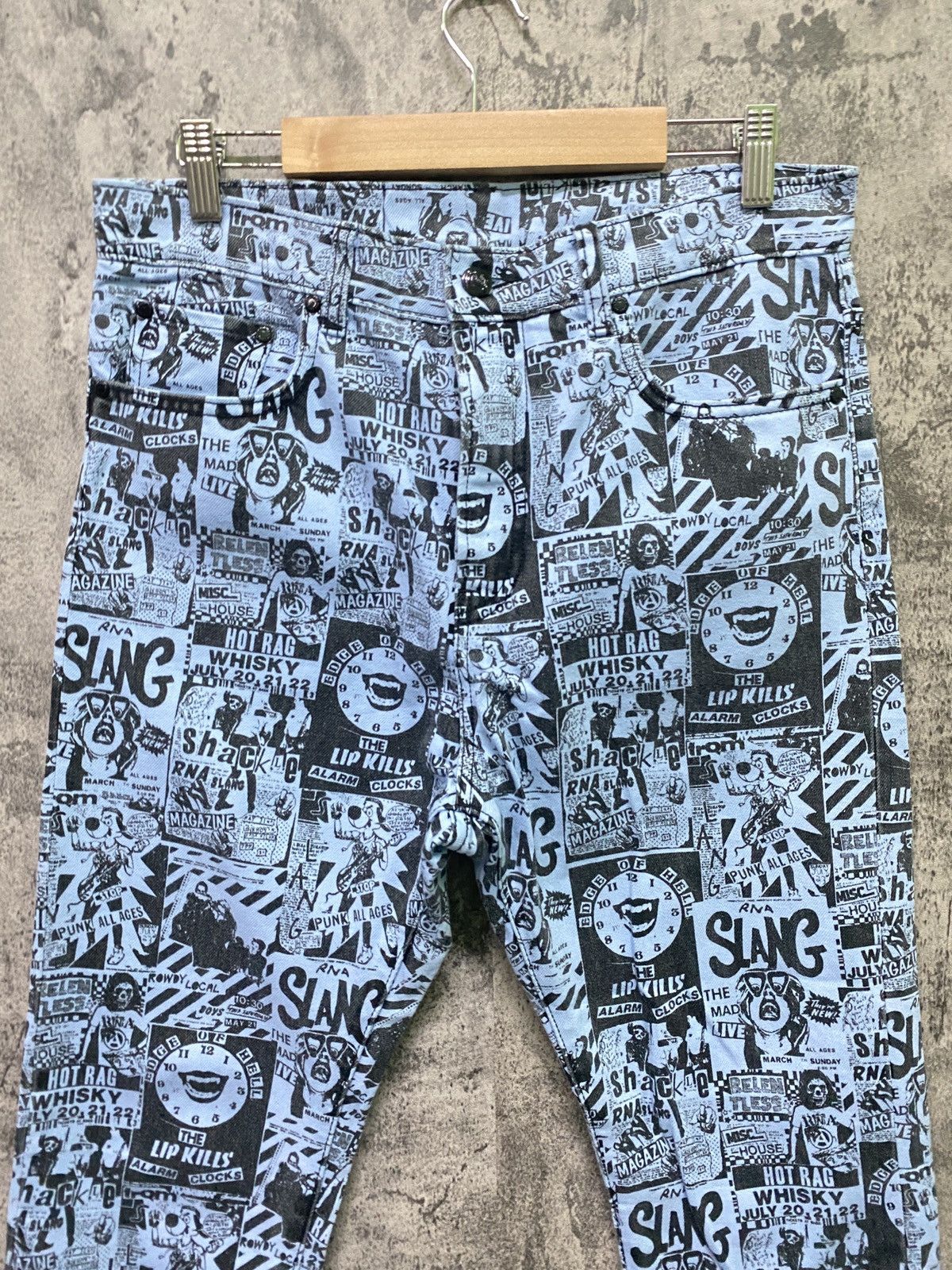 Japanese Brand FullPrinted RNA SLANG Comic Punk Hysteric Style Pant Size US 31 - 3 Thumbnail