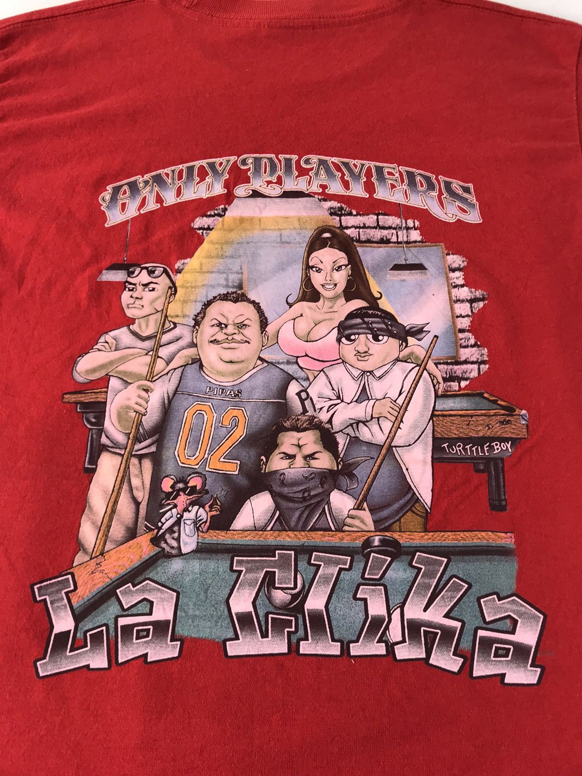 Rap Tees Rare 90s Homies La Clika Snooker Graphic 50/50 Tee Size US M / EU 48-50 / 2 - 2 Thumbnail