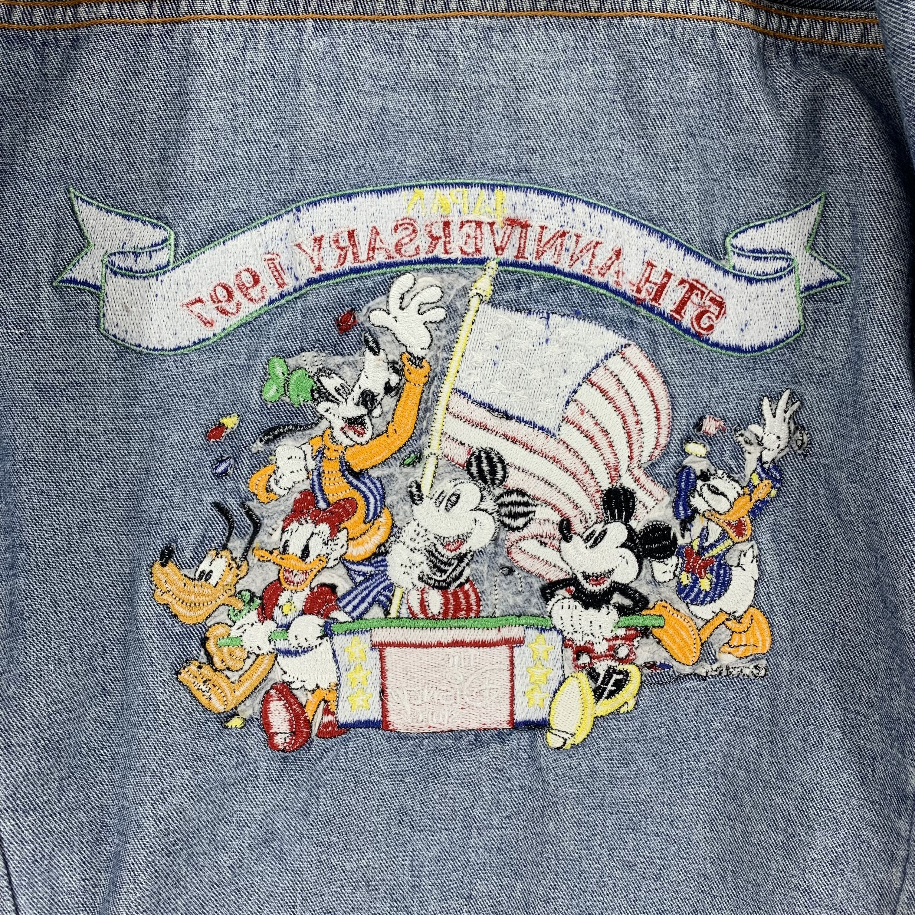 Disney Japan 5th Anniversary 97' Embroidery Denim Jacket #3289-117 Size US S / EU 44-46 / 1 - 10 Thumbnail