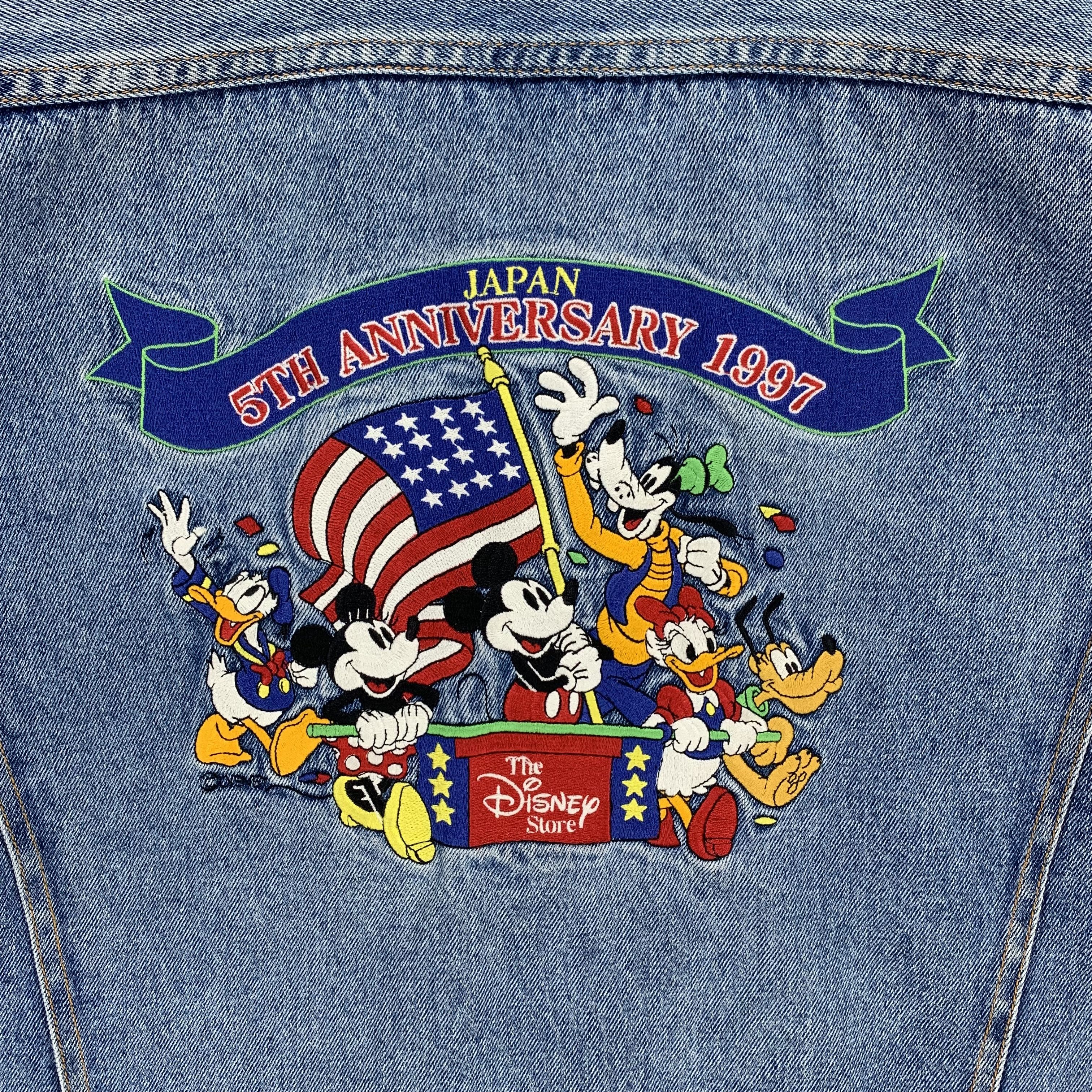 Disney Japan 5th Anniversary 97' Embroidery Denim Jacket #3289-117 Size US S / EU 44-46 / 1 - 2 Thumbnail