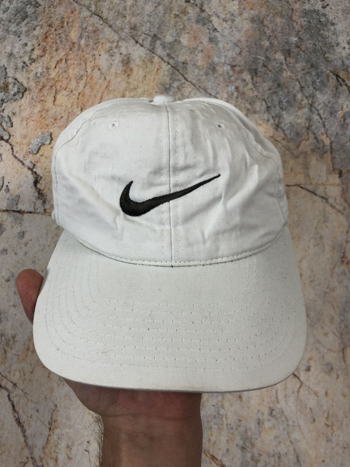 Nike × Vintage Nike vintage white vintage cap big logo Size ONE SIZE - 1 Thumbnail