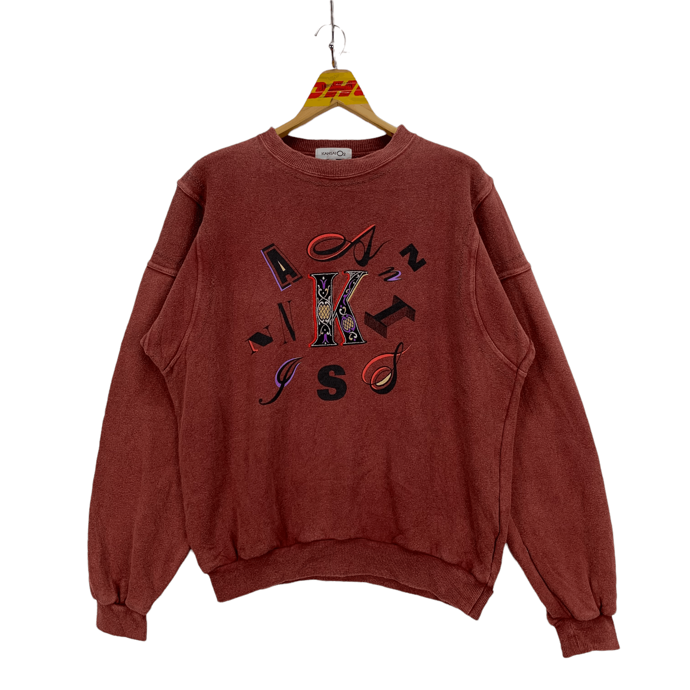 Japanese Brand Vintage Kansai O2 Big Logo Sweatshirts #3753-131 Size US L / EU 52-54 / 3 - 1 Thumbnail