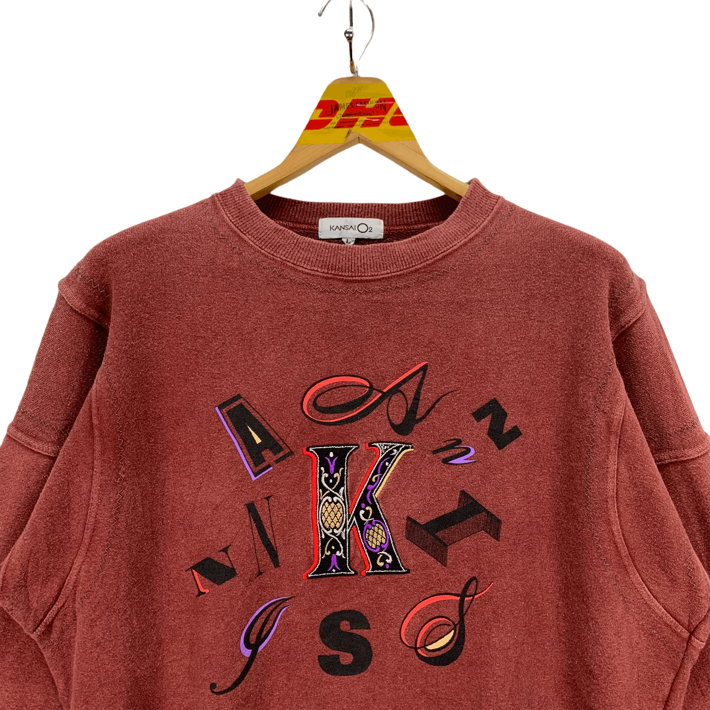Japanese Brand Vintage Kansai O2 Big Logo Sweatshirts #3753-131 Size US L / EU 52-54 / 3 - 2 Thumbnail