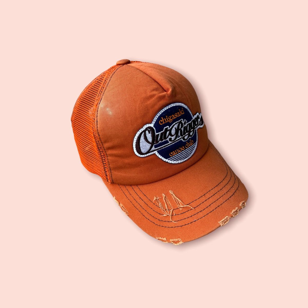 image of Trucker Hat x Vintage Real B Voice Trucker Snapback in Orange, Men's