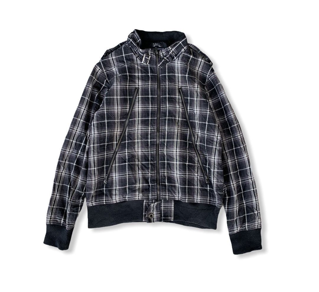 image of Seditionaries Japanesebrand Checkered Slidin Multi Zip Punk Jacket in Black, Men's (Size Medium)