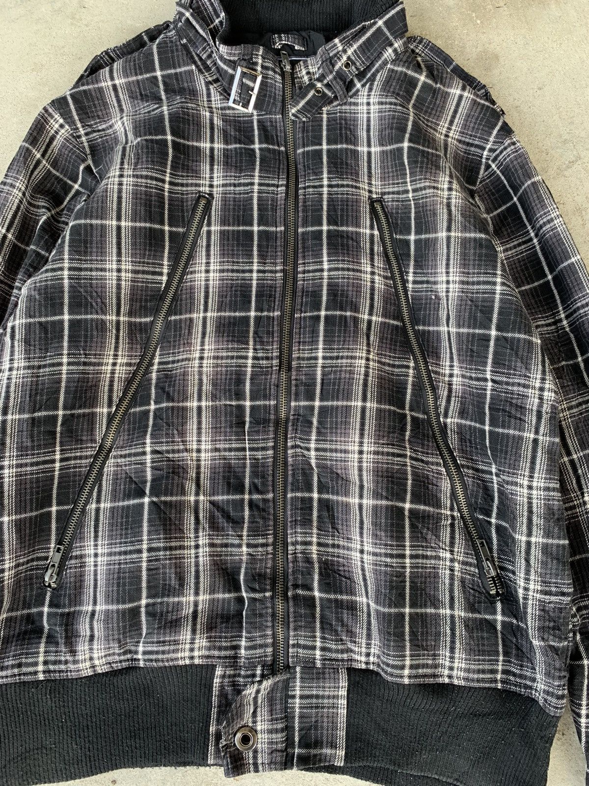 Japanese Brand JapaneseBrand Checkered Slidin Multi Zip Punk Jacket Size US M / EU 48-50 / 2 - 4 Thumbnail