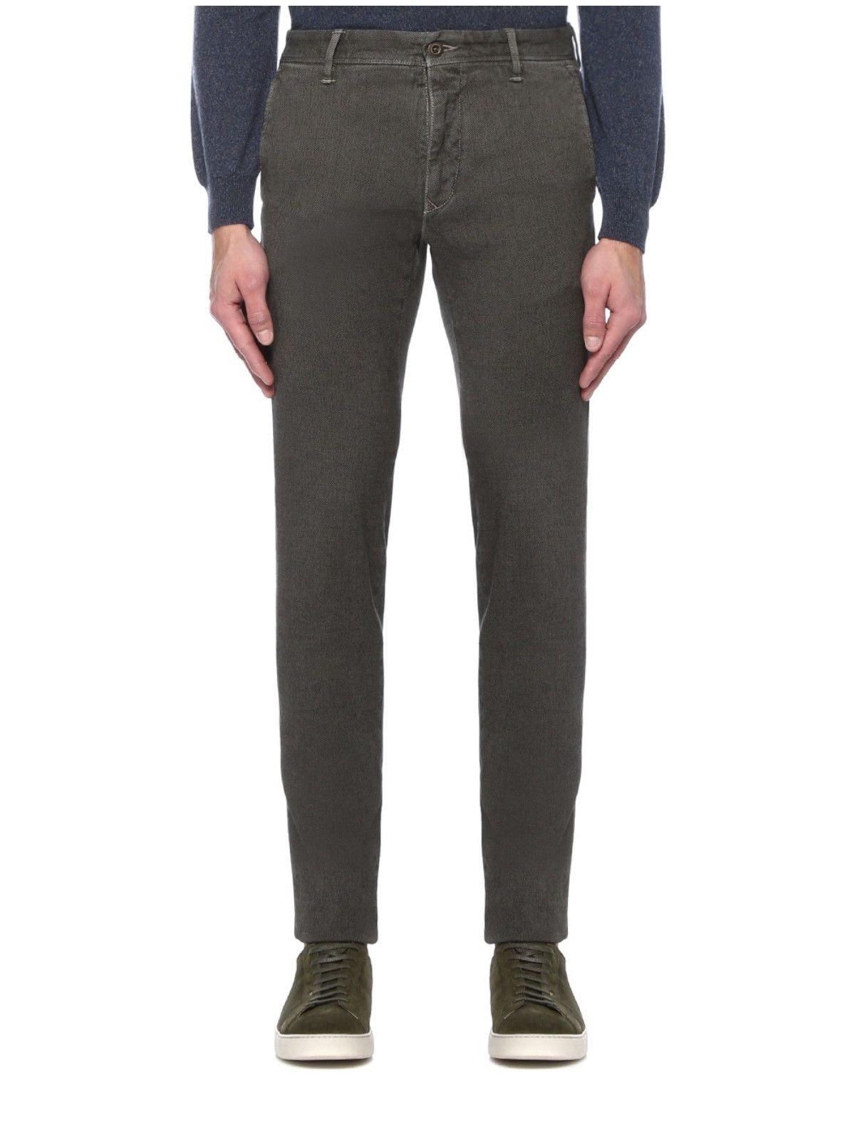 Incotex INCOTEX Slowear slim fit green cotton pants trousers 30 Size US 30 / EU 46 - 1 Thumbnail
