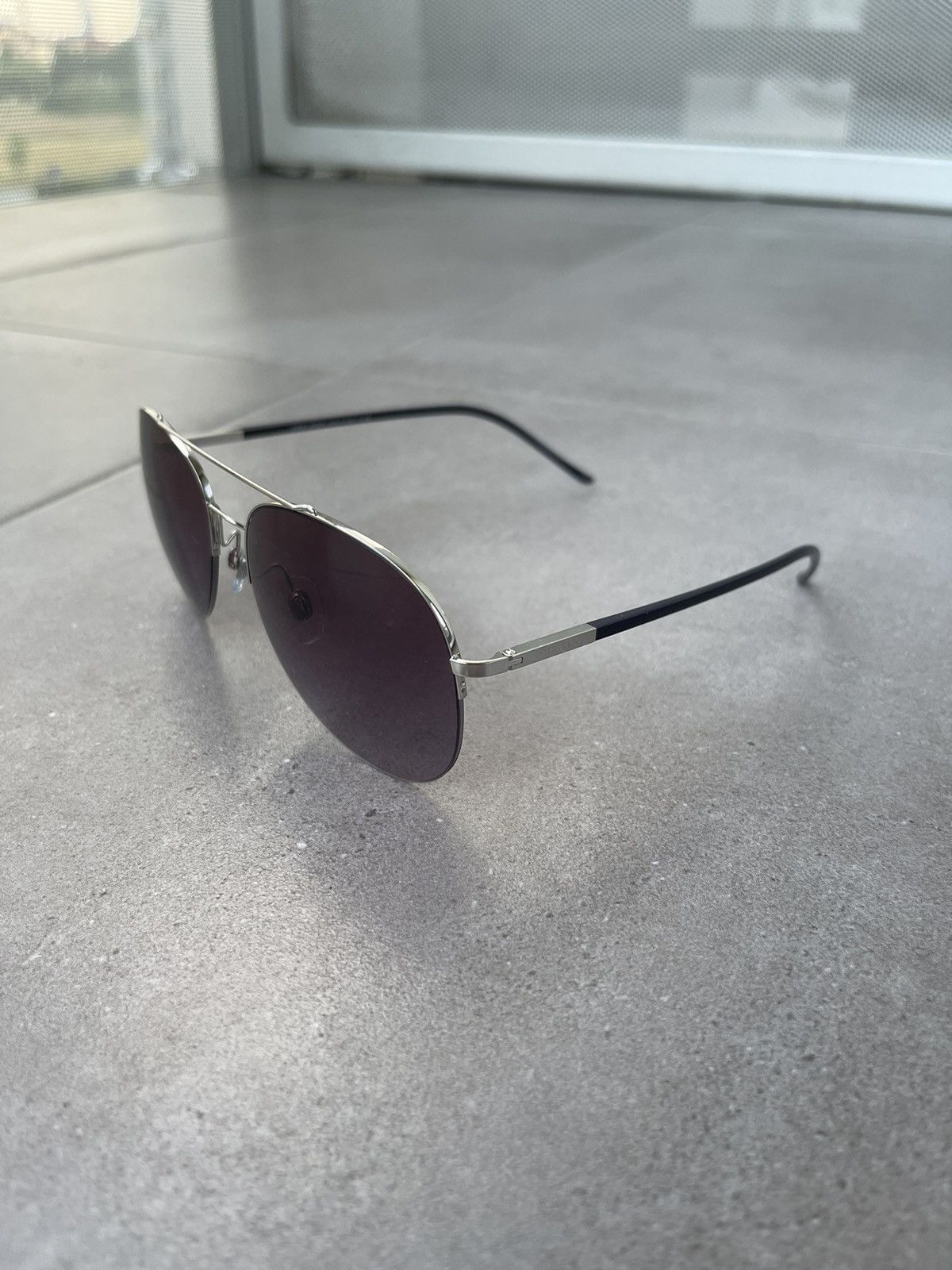 Emporio Armani Giorgio Armani AR6002 3015/8H SilverBlack Aviator Sunglasses Size ONE SIZE - 4 Thumbnail