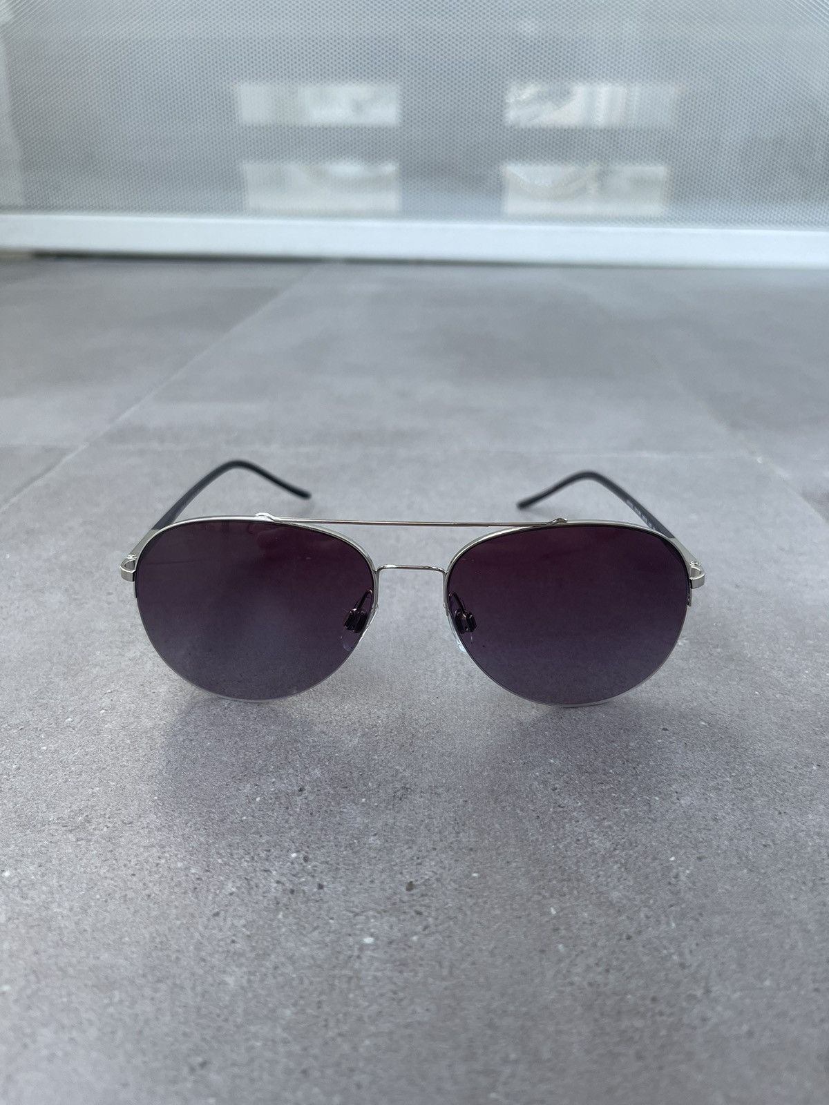 Emporio Armani Giorgio Armani AR6002 3015/8H SilverBlack Aviator Sunglasses Size ONE SIZE - 2 Thumbnail