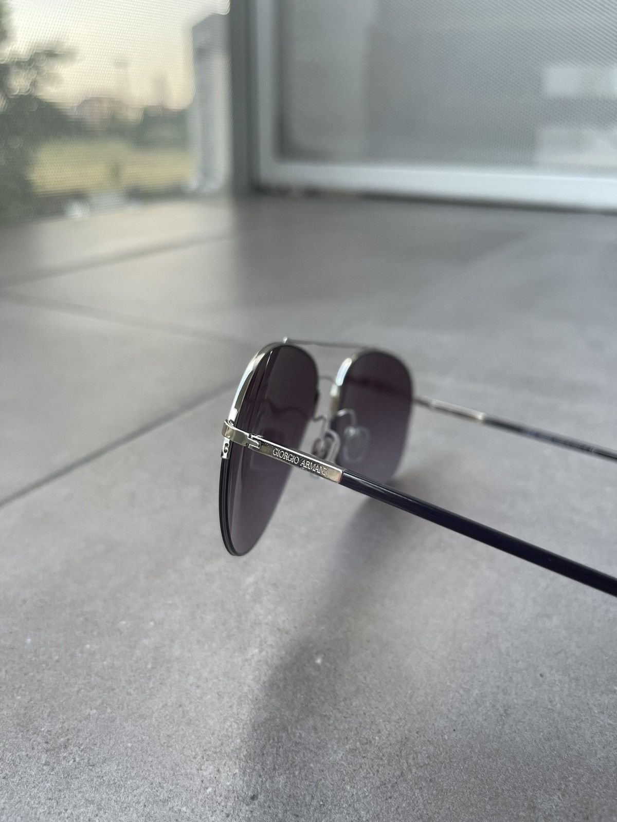 Emporio Armani Giorgio Armani AR6002 3015/8H SilverBlack Aviator Sunglasses Size ONE SIZE - 5 Thumbnail