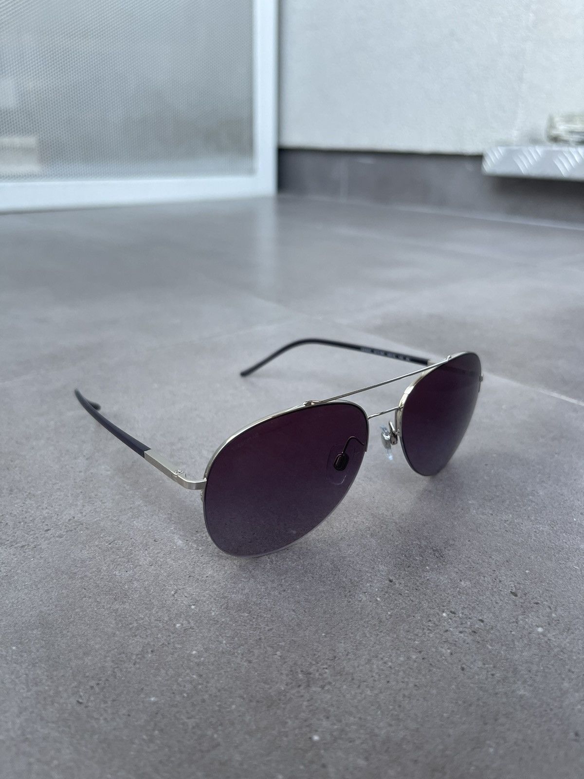Emporio Armani Giorgio Armani AR6002 3015/8H SilverBlack Aviator Sunglasses Size ONE SIZE - 3 Thumbnail