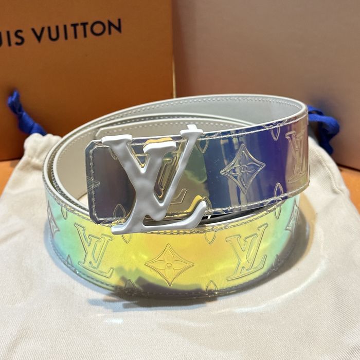 LOUIS VUITTON Monogram Prism Ceinture LV shape Belt M0219 LV Auth