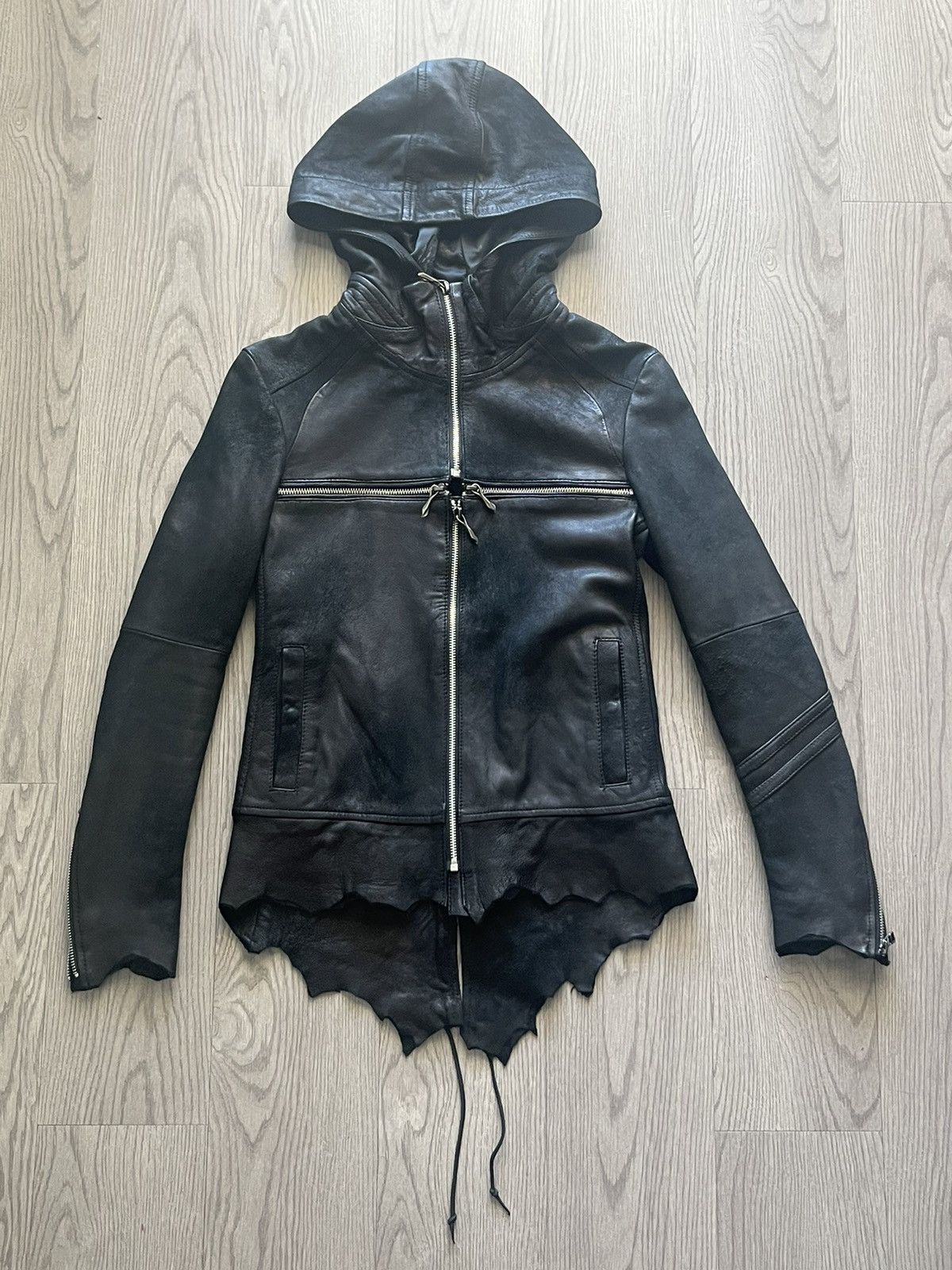 14th Addiction ***SOLD*** 14th Addiction Leather Jacket Hood | Grailed