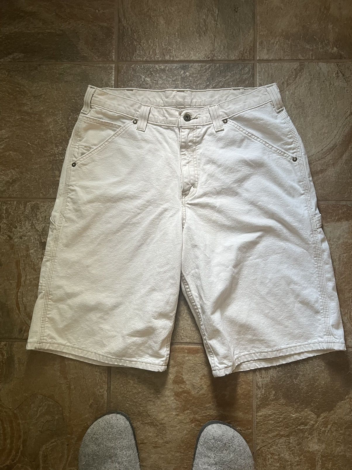 Lee Vintage white/cream Lee Dungarees jorts Size US 34 / EU 50 - 1 Thumbnail