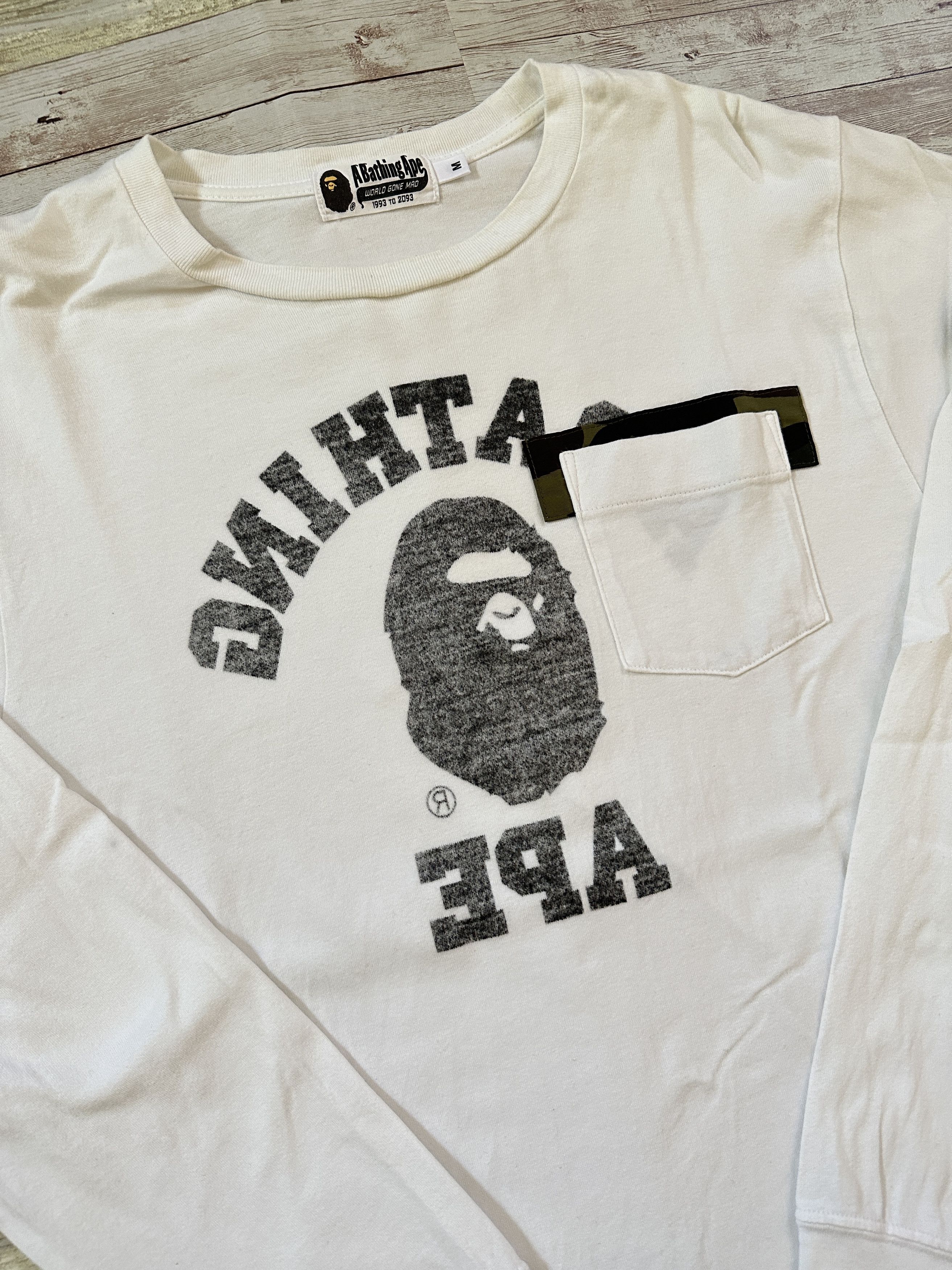 Bape × Kaws Bape x Kaws College Striped Long Sleeve Tee