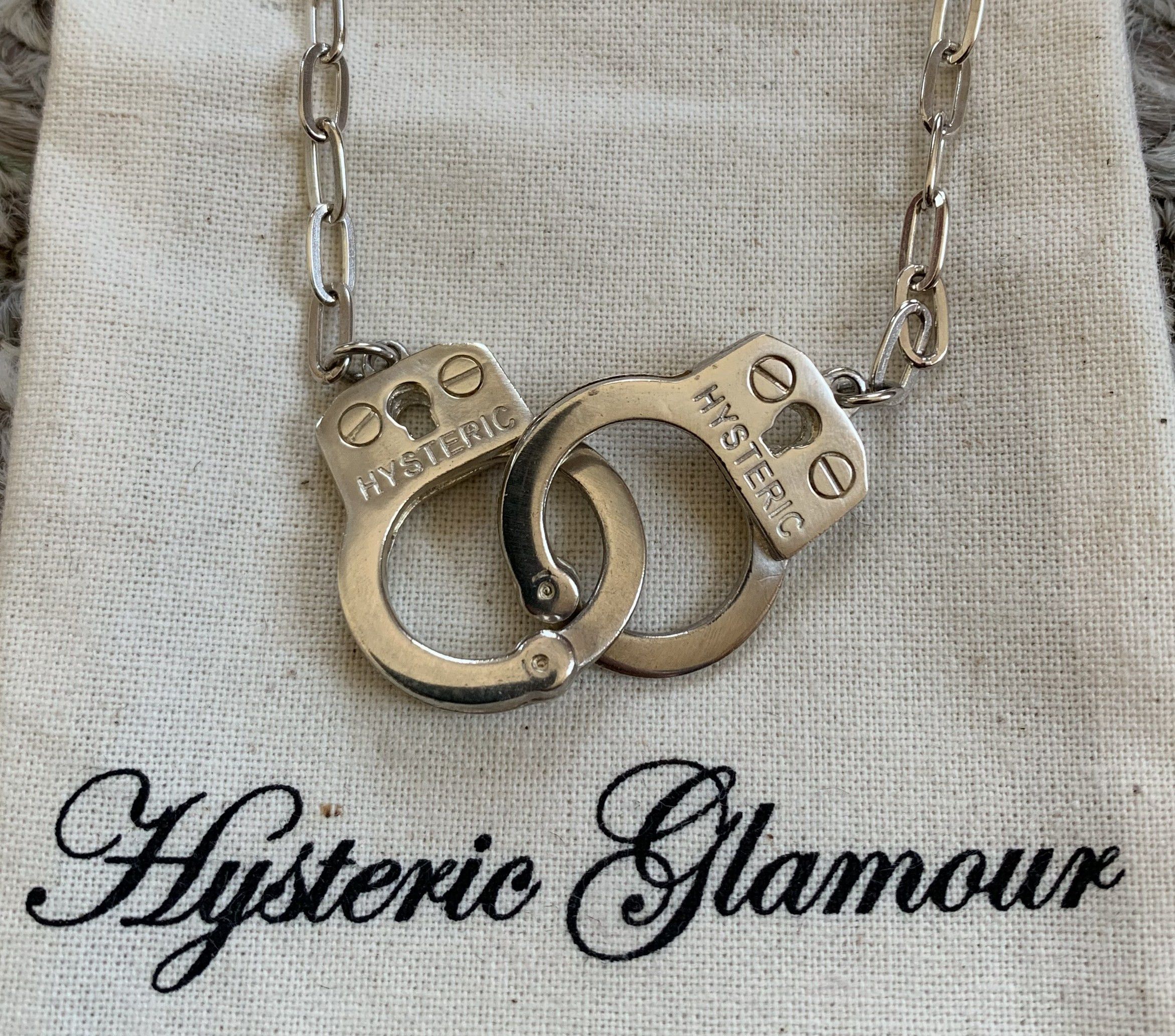 image of New Hysteric Glamour Sterling Silver Handcuffs Necklace, Men's