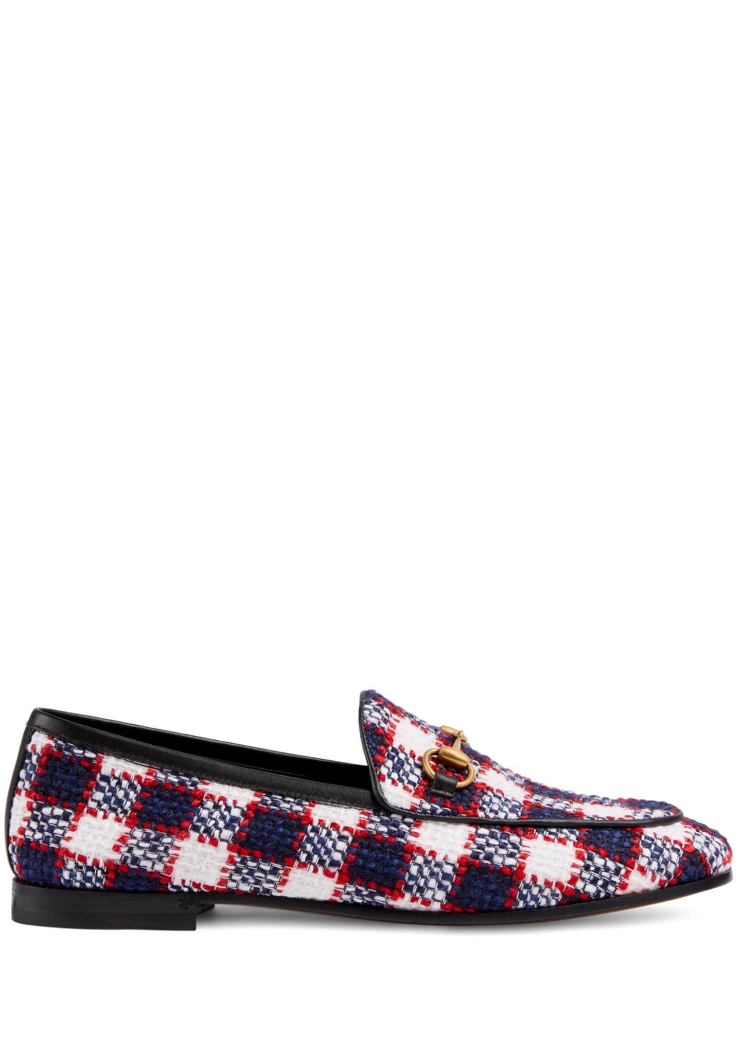 Gucci Gucci BNIB Jordaan Vintage Tweed Check Horsebit Loafers Size US 7 / IT 37 - 1 Thumbnail
