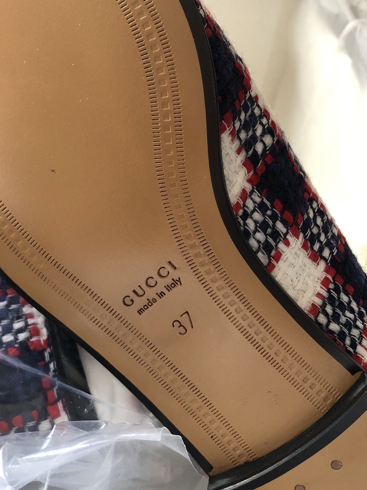 Gucci Gucci BNIB Jordaan Vintage Tweed Check Horsebit Loafers Size US 7 / IT 37 - 4 Thumbnail