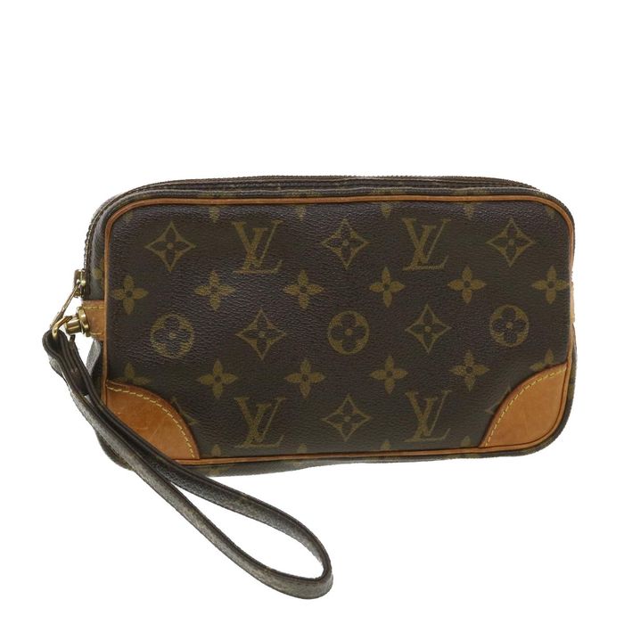 Vintage LOUIS VUITTON Wristlet Monogram Canvas Marly Dragonne PM Clutch  M51827