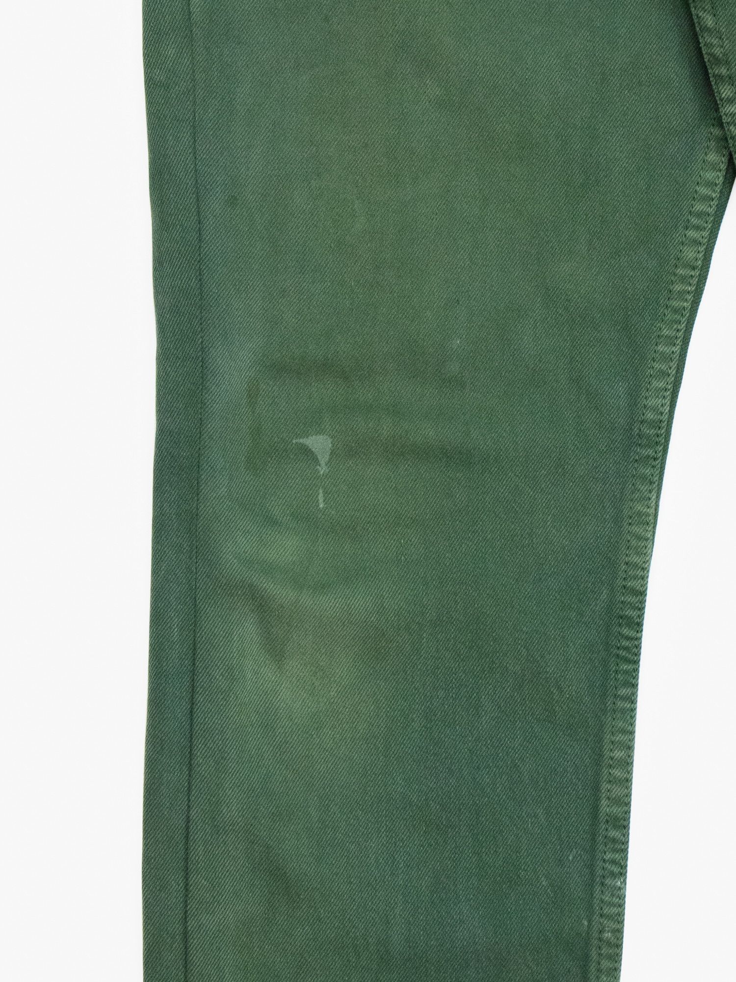 Levi's × Vintage 90s Levis 501 Faded Overdyed Green Flared Raw Hem Jeans Size US 32 / EU 48 - 7 Thumbnail