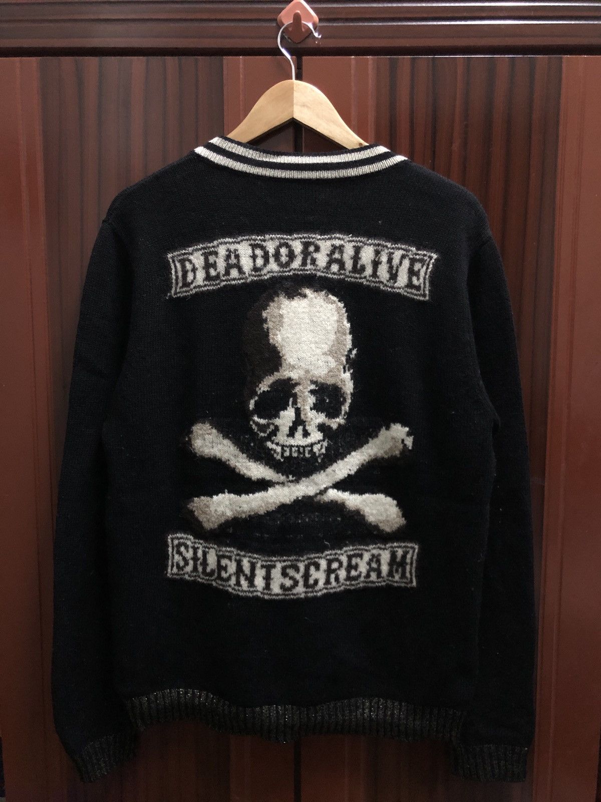 Roen Roen Dead Or Alive Silent Scream Big Skull Cardigan Size US M / EU 48-50 / 2 - 1 Thumbnail
