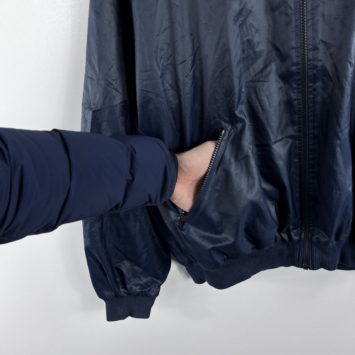 Lacoste × Vintage Vtg Lacoste Nylon Bomber Jacket Embroidery Logo Navy Size XL Size US XL / EU 56 / 4 - 4 Thumbnail