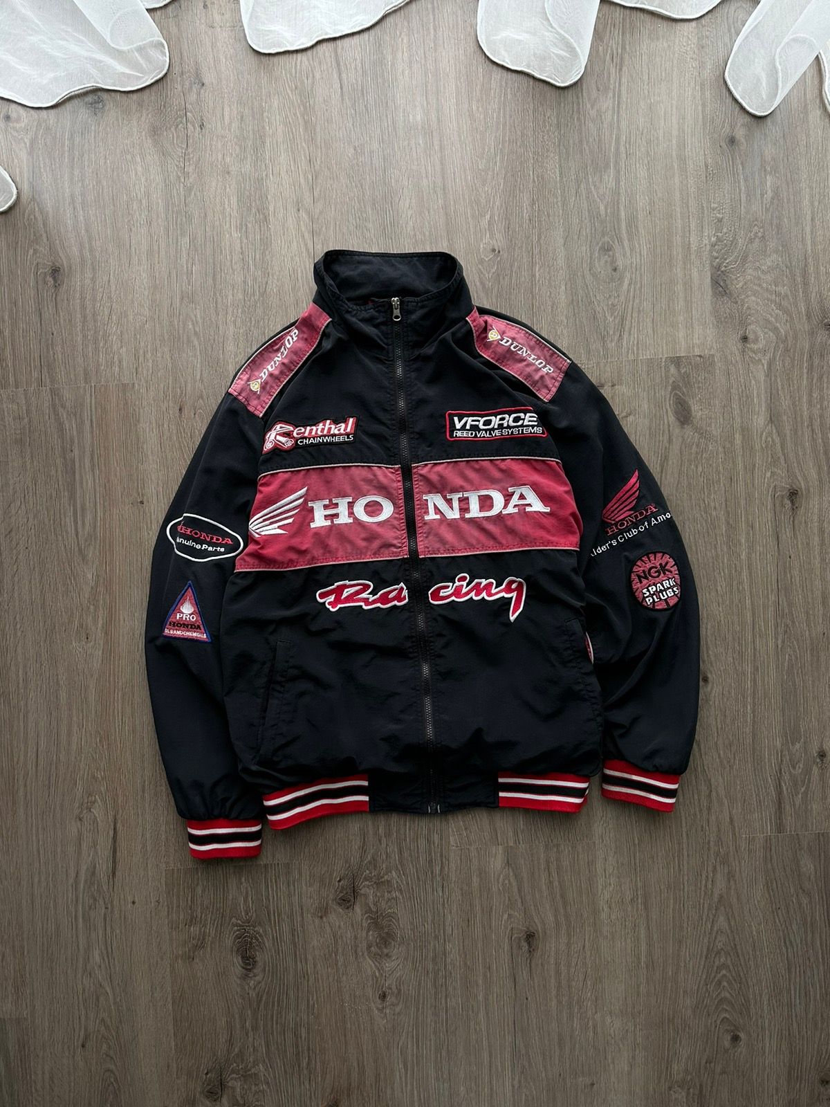 Pre-owned Honda X Racing Vintage Racing Jacket Honda Formula1 In Black
