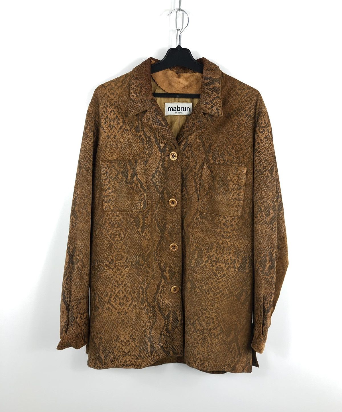 Designer × Vintage Mabrun Woman’s Crocodile Leather Jackets Button Style Sz L Size L / US 10 / IT 46 - 1 Thumbnail