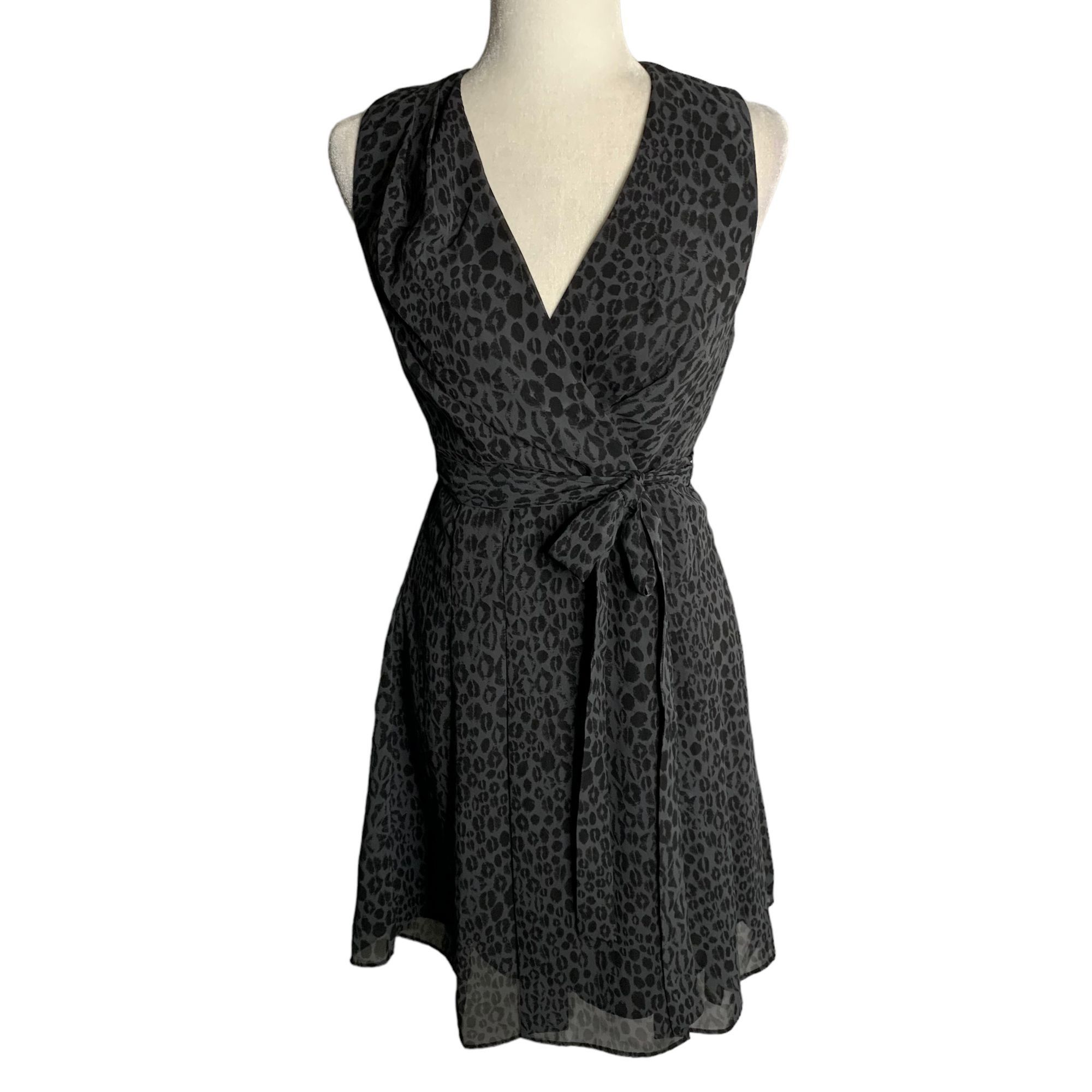 KIRNA ZABETE Kirna Zabete for Target Faux Wrap Dress 6 Grey Leopard ...