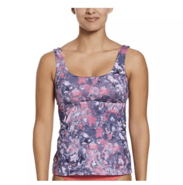Nike Earth Dye Scoop Neck Swim Tankini Top Sea Coral ( S )