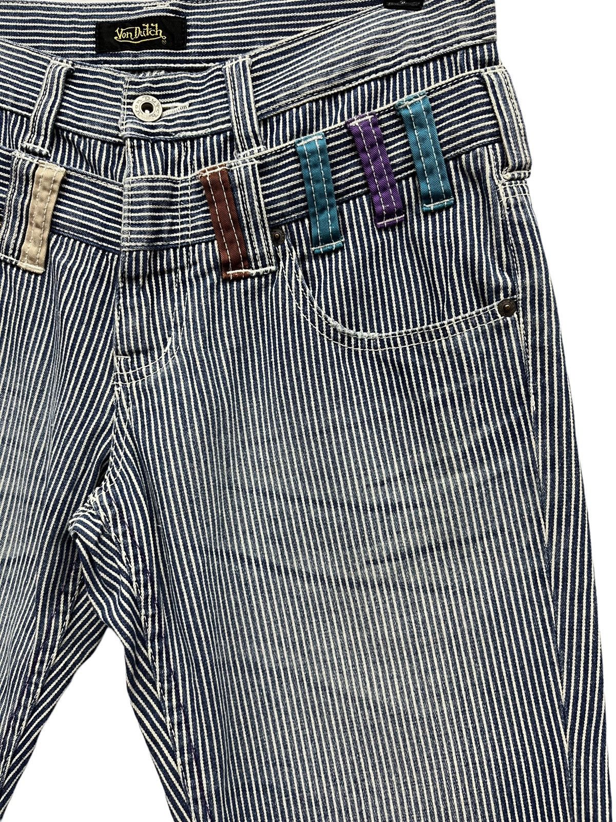 OVER THE STRiPES × Vintage × Von Dutch 🔥90’s VON DUTCH Double Waist Hickory Stripes Denim Shorts Size US 30 / EU 46 - 5 Thumbnail