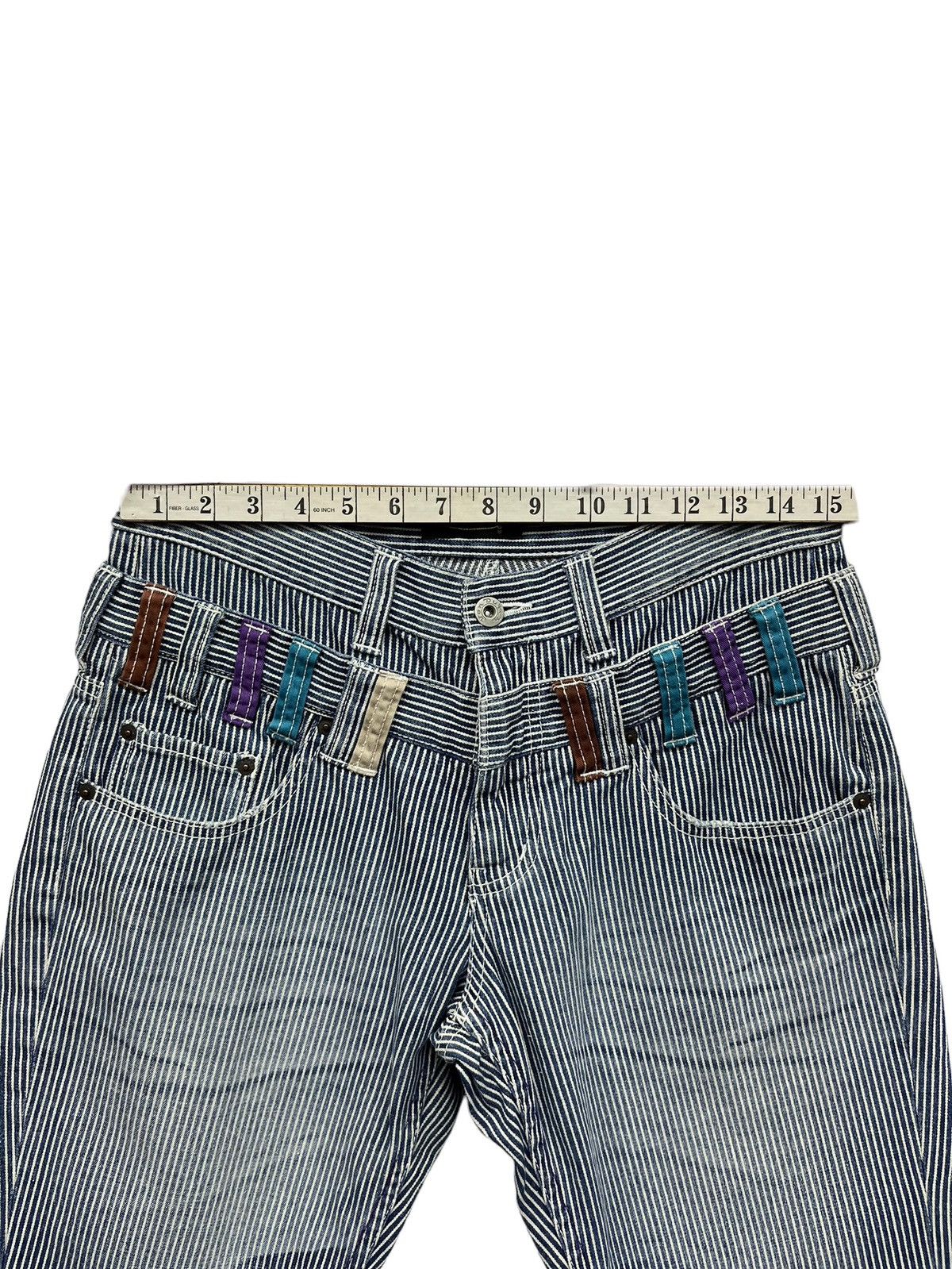 OVER THE STRiPES × Vintage × Von Dutch 🔥90’s VON DUTCH Double Waist Hickory Stripes Denim Shorts Size US 30 / EU 46 - 10 Thumbnail