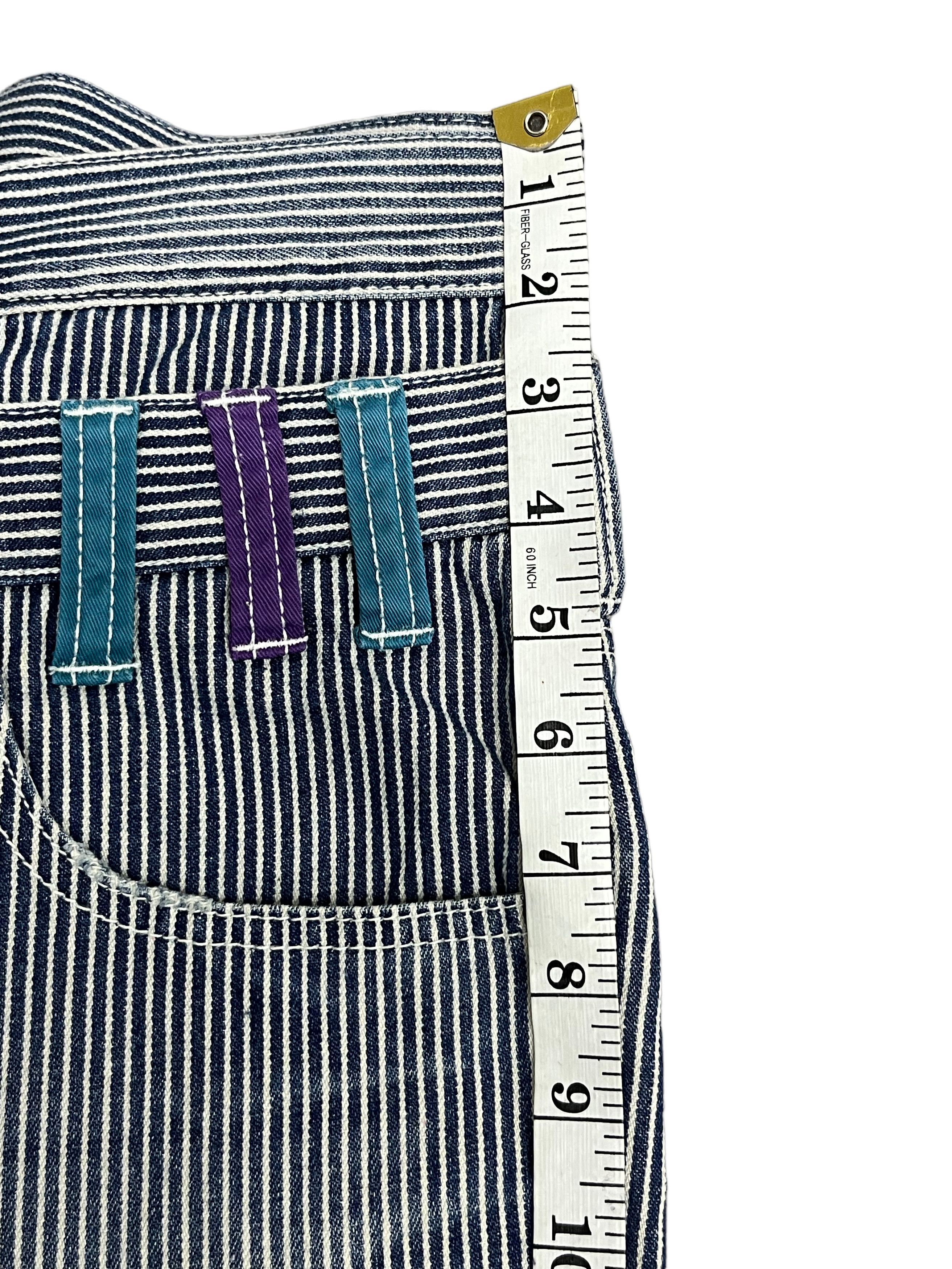 OVER THE STRiPES × Vintage × Von Dutch 🔥90’s VON DUTCH Double Waist Hickory Stripes Denim Shorts Size US 30 / EU 46 - 13 Thumbnail