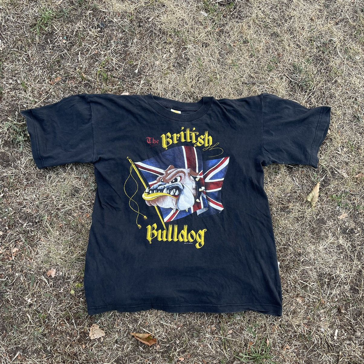 Vintage Vintage 90s British Bulldog Graphic Tee Sun Faded Streetwear Size US L / EU 52-54 / 3 - 1 Thumbnail
