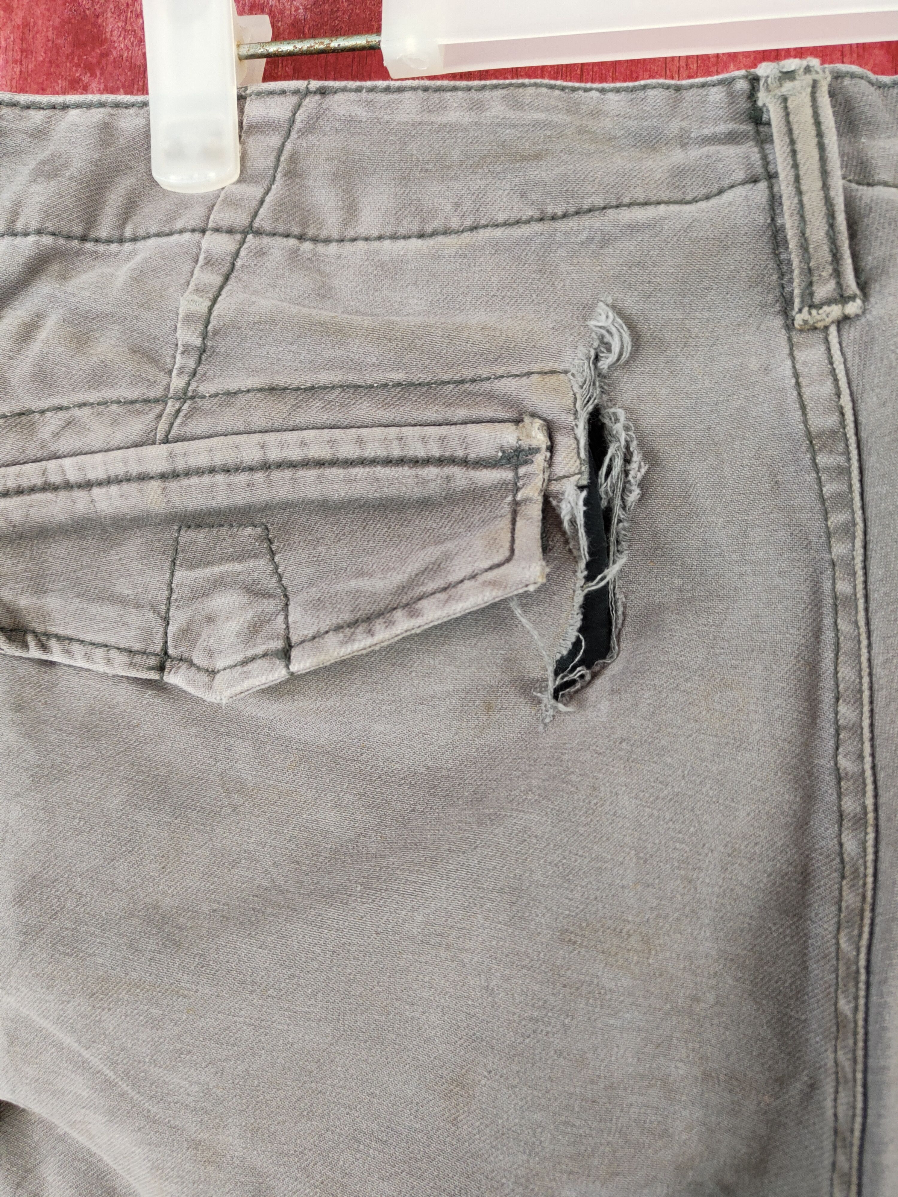 Faded Glory I'z Frontier Dark Gray Faded thrashed Cargo Pants #S589 Size US 35 - 9 Thumbnail