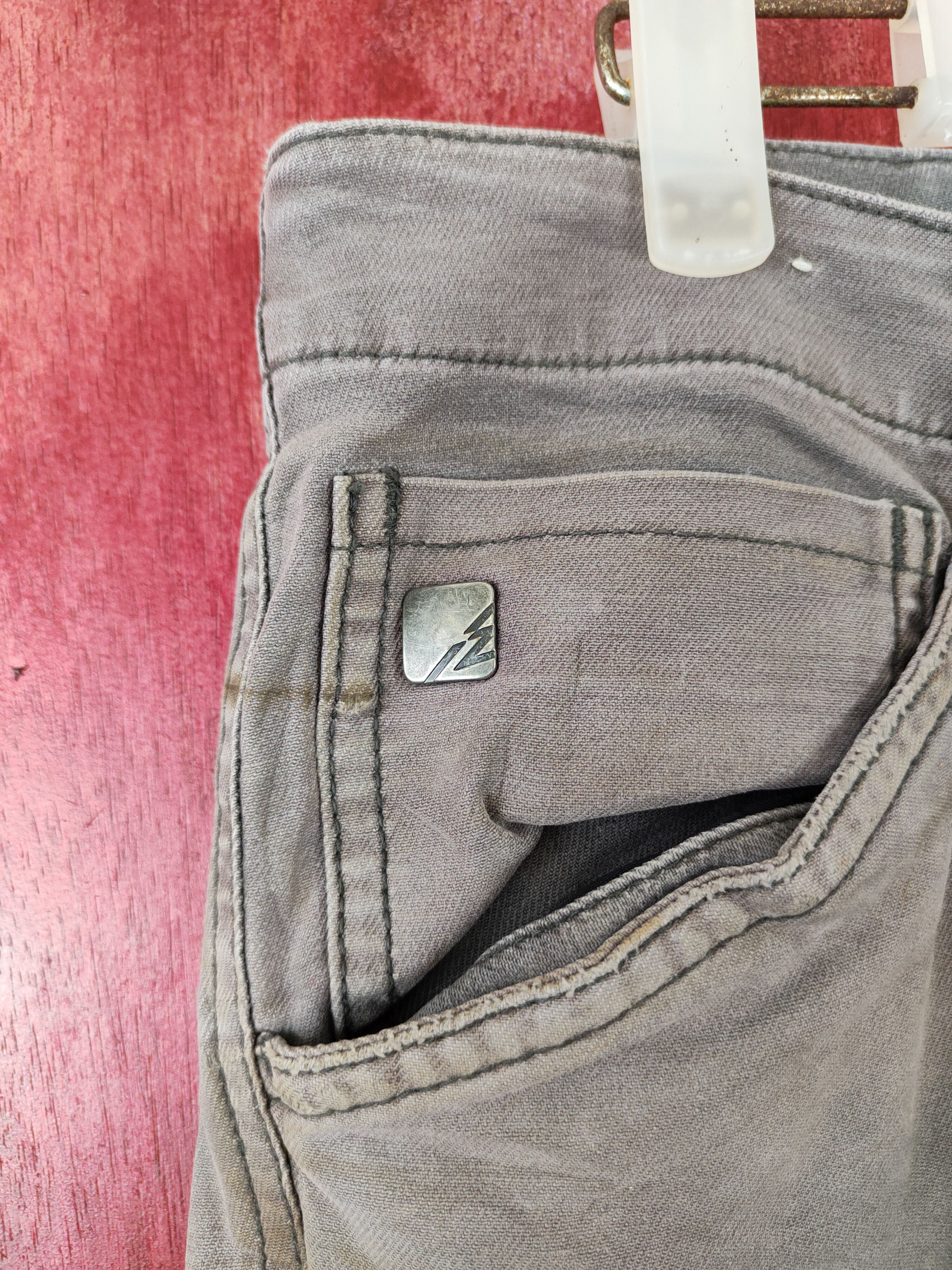 Faded Glory I'z Frontier Dark Gray Faded thrashed Cargo Pants #S589 Size US 35 - 3 Thumbnail