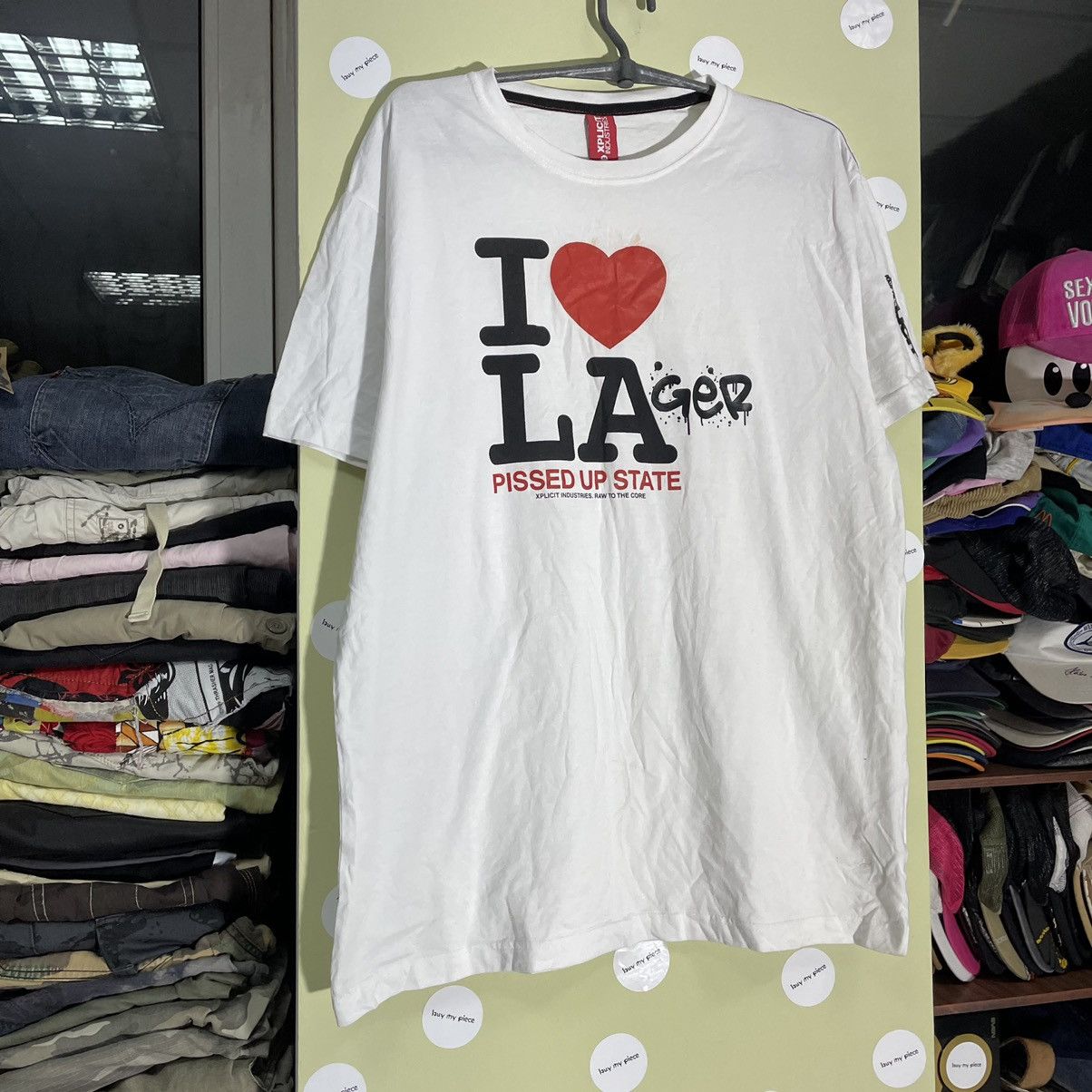 Vintage Vintage Y2K Graphic Tee LA Pissed State Sun Faded Slim XL Size US XL / EU 56 / 4 - 2 Thumbnail