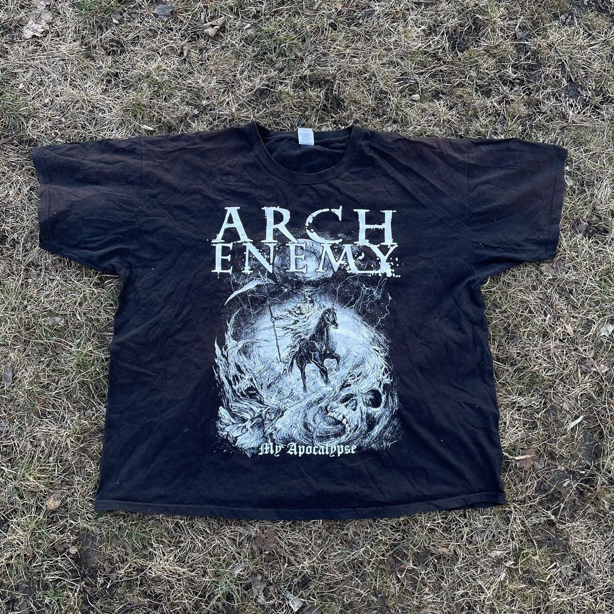 Vintage Vintage 90s Arch Enemy Graphic Tee Dark Metal Grunge Slim XL Size US XL / EU 56 / 4 - 1 Thumbnail