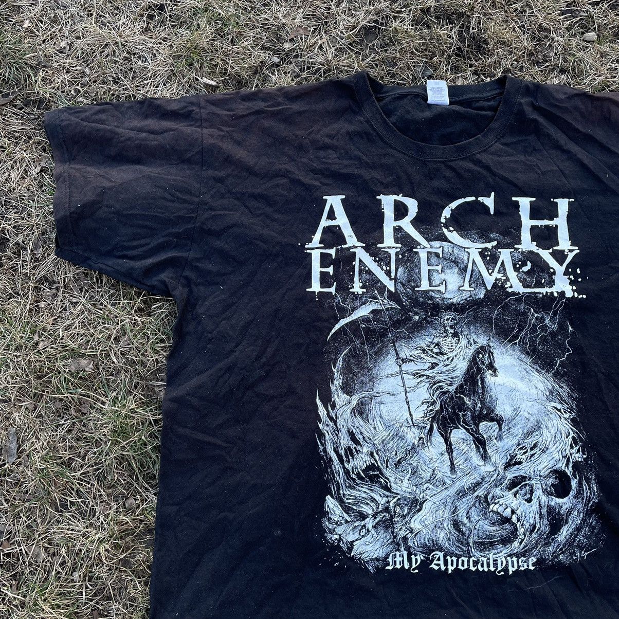 Vintage Vintage 90s Arch Enemy Graphic Tee Dark Metal Grunge Slim XL Size US XL / EU 56 / 4 - 2 Thumbnail